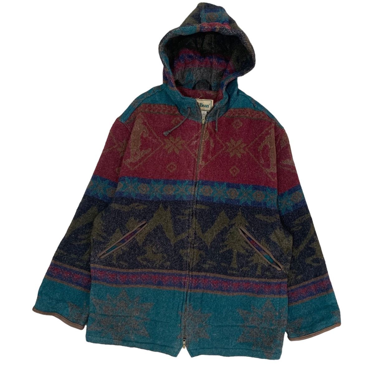 L.L. Bean 🔥Vintage LL Bean Aztec Wool Zipper Jacket Size S / US 4 / IT 40 - 4 Thumbnail