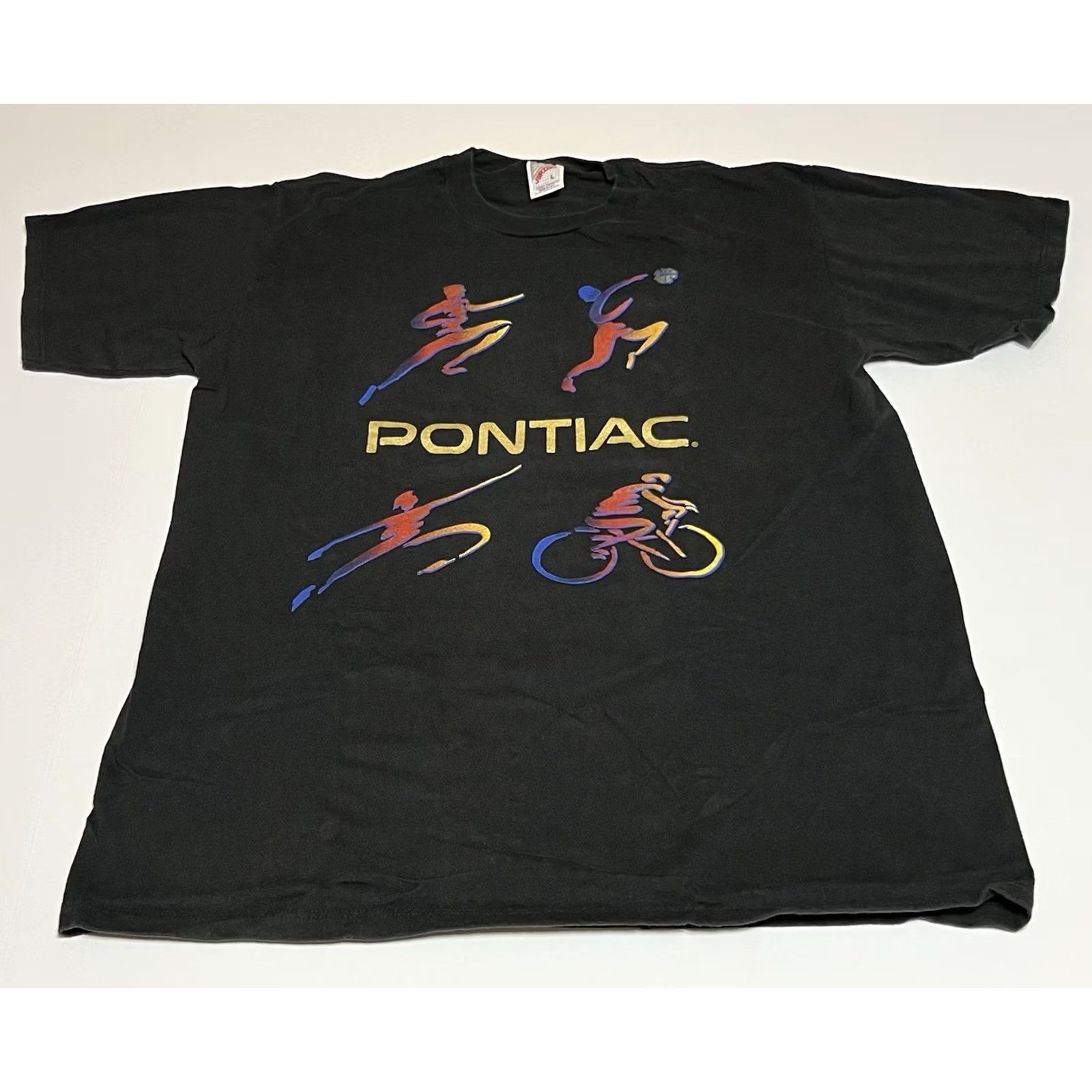 Jerzees VINTAGE Pontiac Automobile Logo T Shirt L Black Cotton 90s GM Cars Tee Size US L / EU 52-54 / 3 - 2 Thumbnail