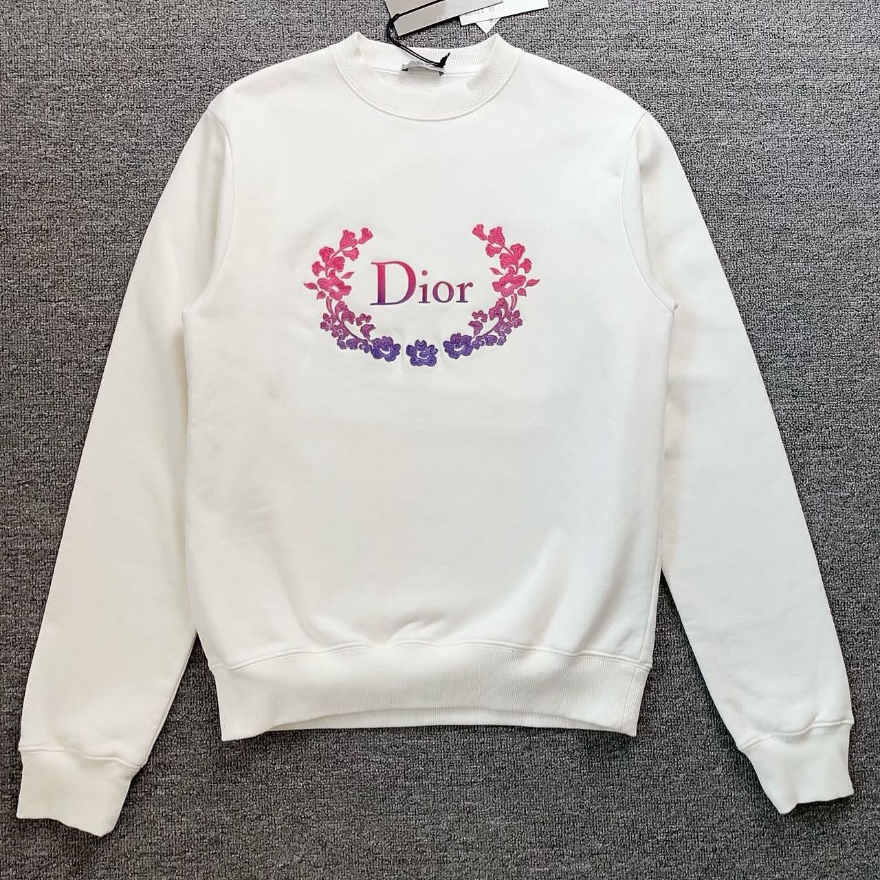 Dior Dior FW22 Floral Logo Embroidered Sweatshirt Size S Size US S / EU 44-46 / 1 - 1 Thumbnail