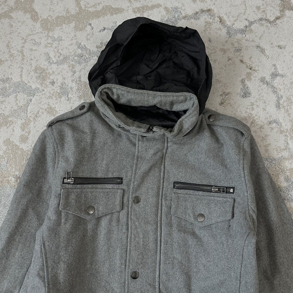 Tornado Mart rare 00s SEMANTIC DESIGN archive military wool bomber jacket Size US L / EU 52-54 / 3 - 5 Thumbnail