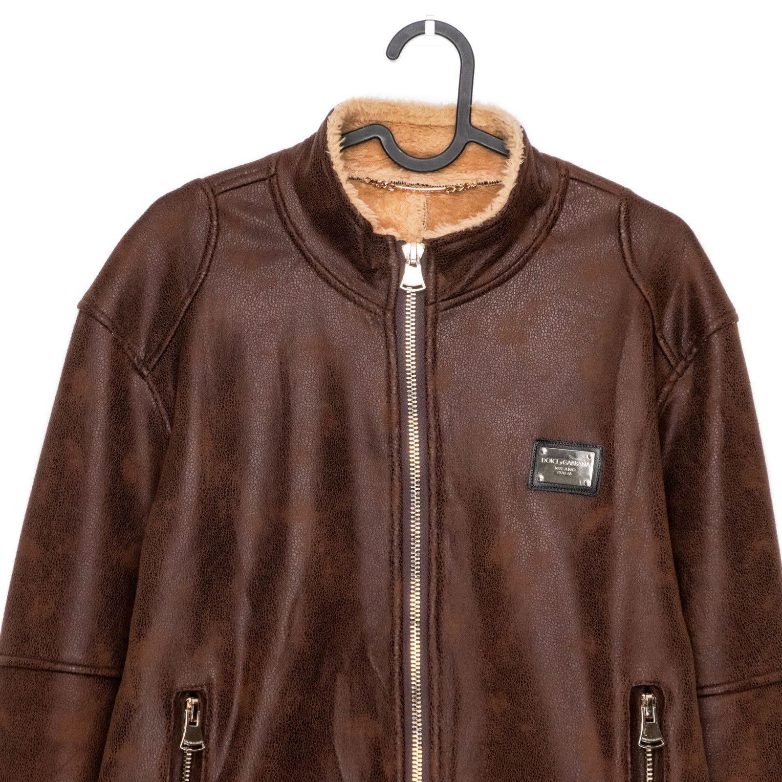 Dolce & Gabbana Dolce Gabbana DG Logo Used Effect Grain Leather Jacket Size US M / EU 48-50 / 2 - 2 Thumbnail