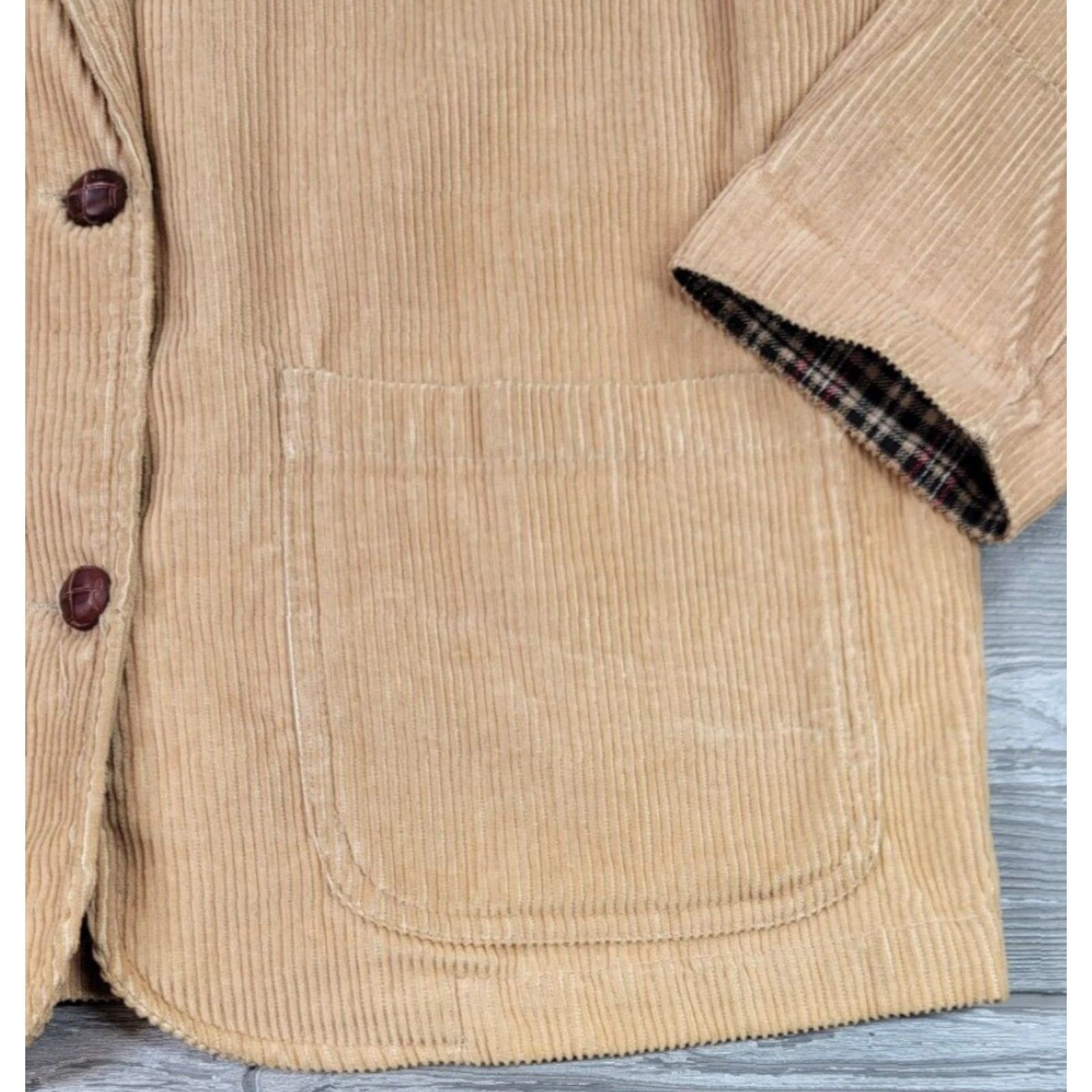 Vintage VINTAGE Sheplers Beige Corduroy Western Jacket - Sz S - Plaid Lined - Women's Casual Southwestern Western Coat with Fringe and Pockets Size S / US 4 / IT 40 - 4 Thumbnail