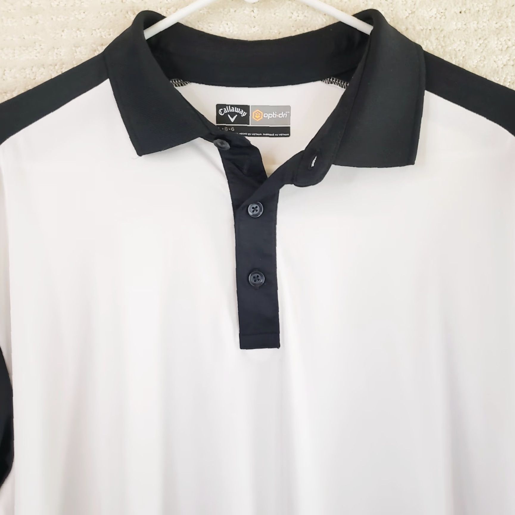 Callaway Callaway Polo Shirt Men's Large Black White Colorblock Opti Dri Golf Performance Shirt Size US L / EU 52-54 / 3 - 3 Thumbnail