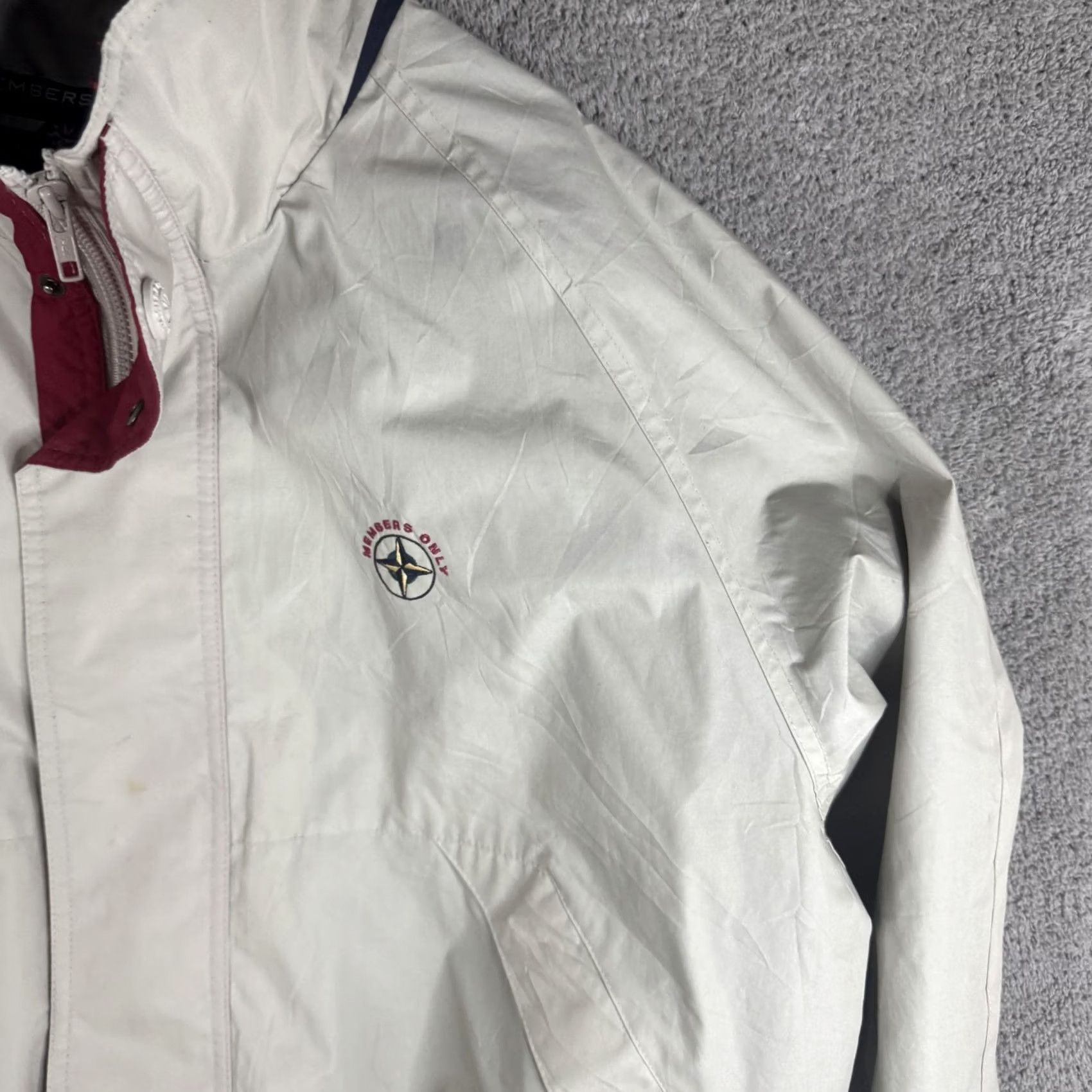 Members Only VINTAGE Members Only Jacket Mens L White Nautical Windbreaker Lined Size US L / EU 52-54 / 3 - 4 Thumbnail