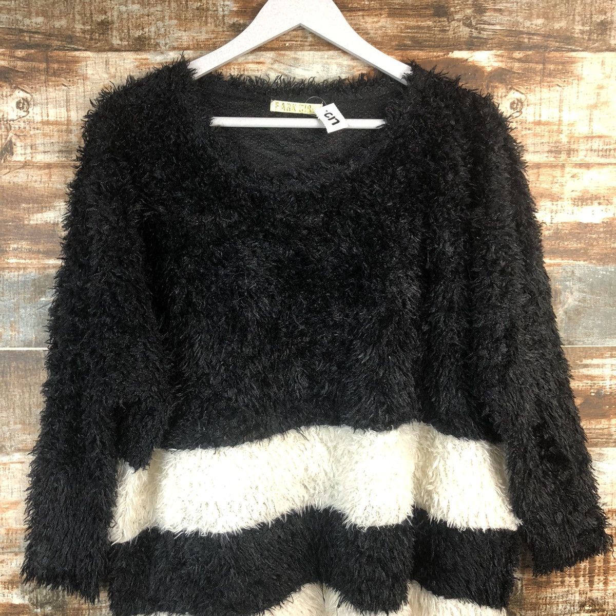 Homespun Knitwear × Japanese Brand DL Park Girl Black fur shaggy Mohair Knitwear #C040 Size M / US 6-8 / IT 42-44 - 5 Thumbnail