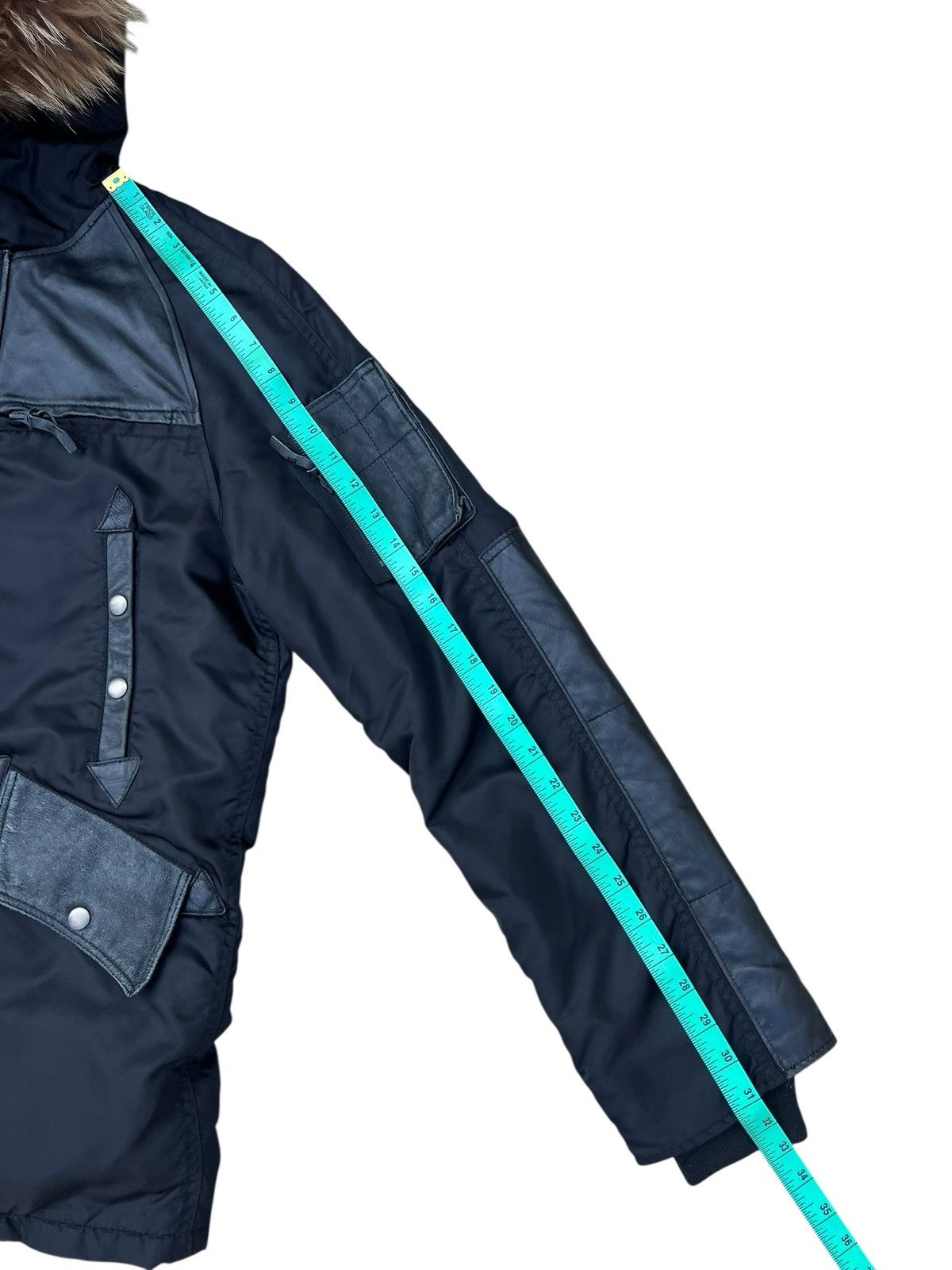 Le Grande Bleu (L.G.B.) HOUSTON N3B Style Racoon Fur Hybrid Lambhide Parka Jacket Size US M / EU 48-50 / 2 - 5 Thumbnail
