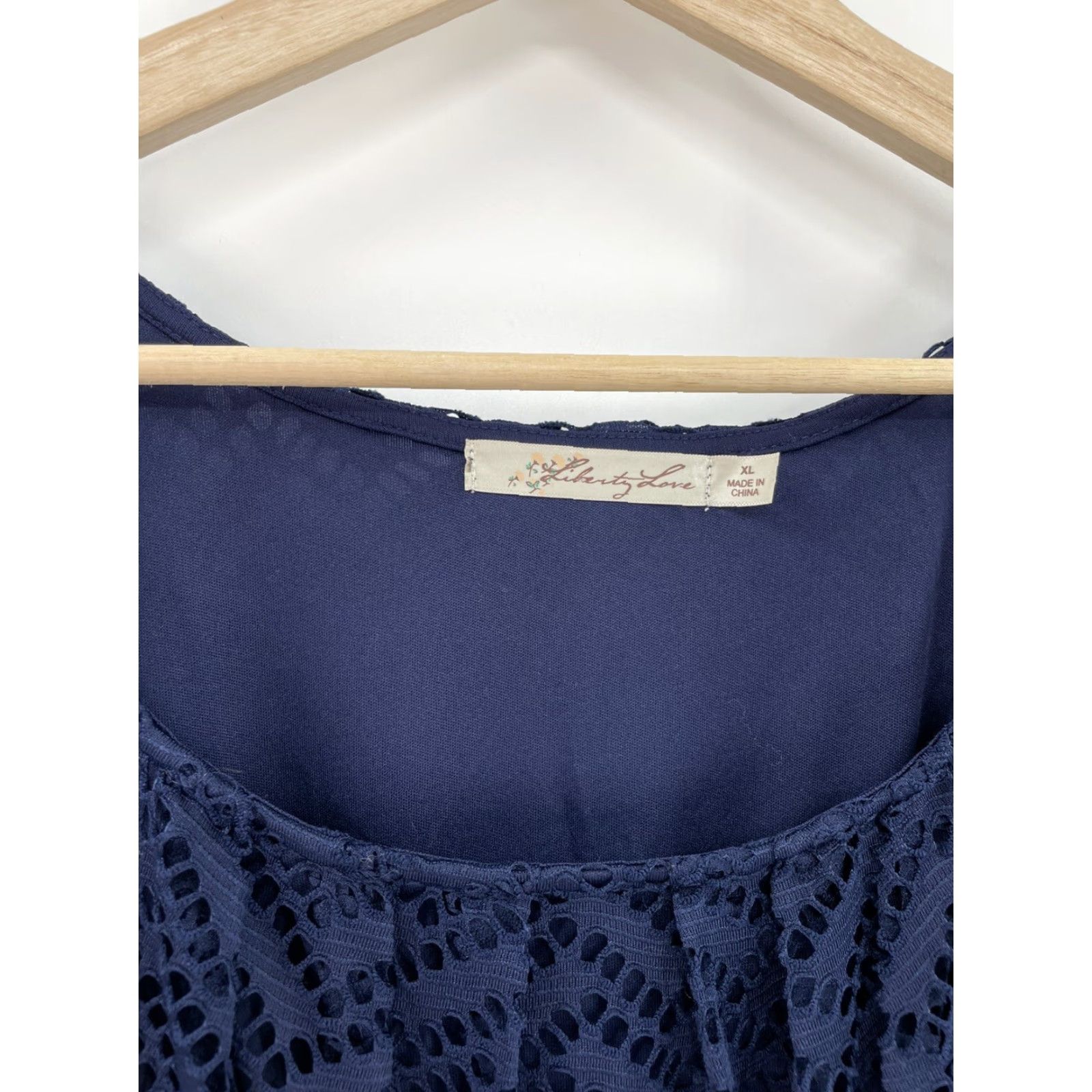 Vintage Liberty Love Women’s Navy Blue Lacy Maxi Dress XL Plus Size Sleeveless Lace Fit & Flare Long Casual Womens Size XL / US 12-14 / IT 48-50 - 5 Thumbnail