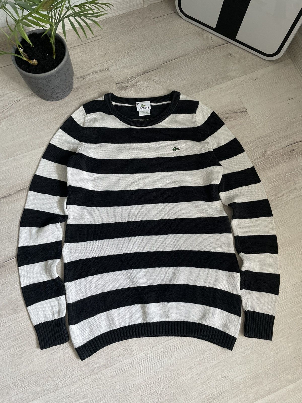 Lacoste Vintage Y2k Lacoste Striped Black/White Knitwear longsleeve Size S / US 4 / IT 40 - 3 Thumbnail