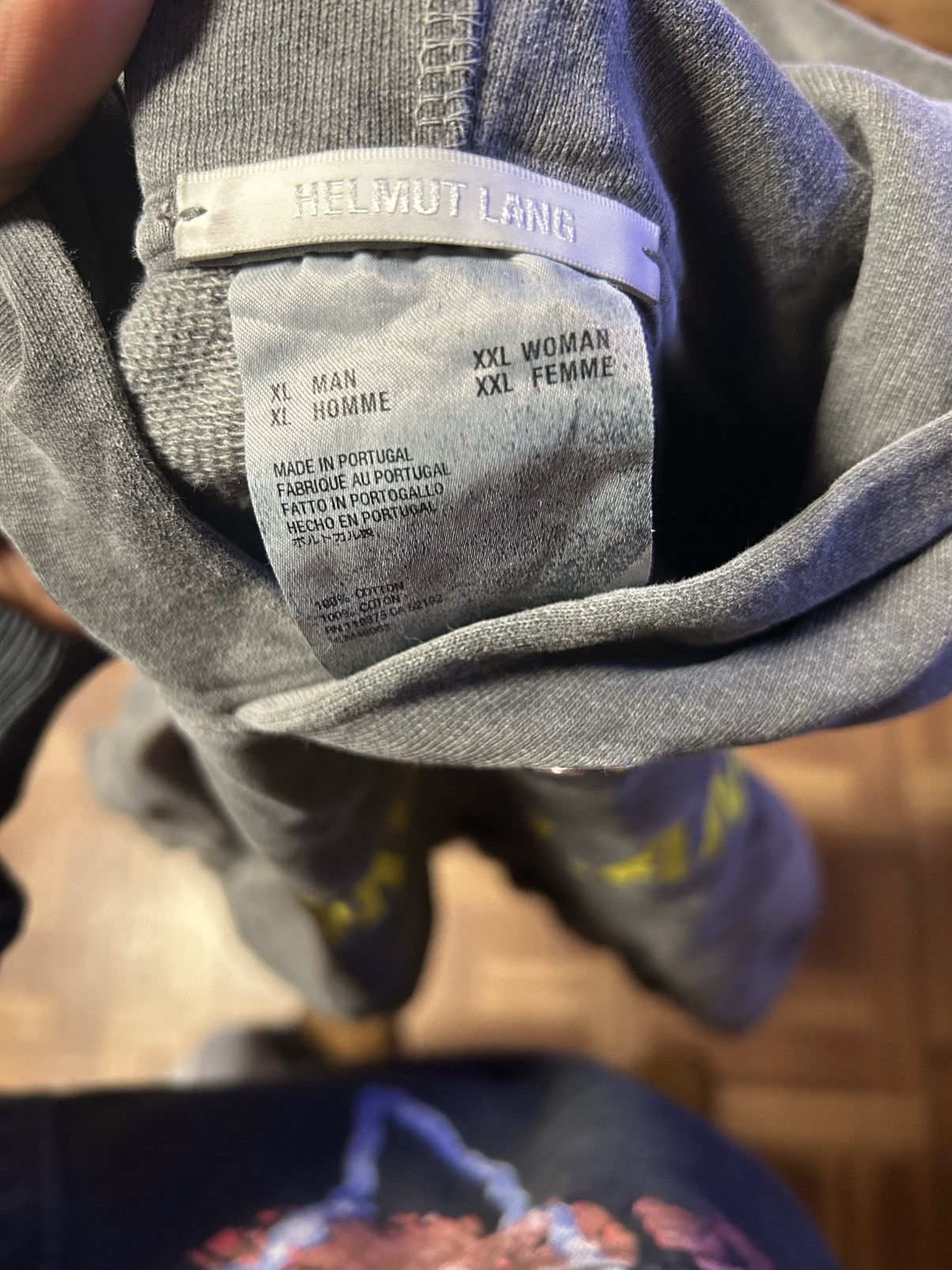 Helmut Lang Grey Helmut Lang Hoodie Size US XL / EU 56 / 4 - 4 Thumbnail
