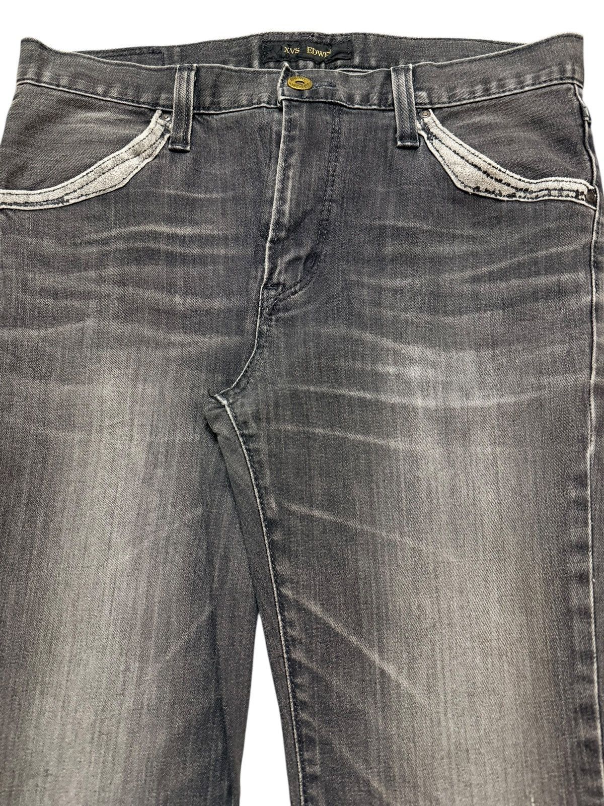Edwin Edwin Exclusive Vintage XV Faded Wash Whisker Wide Leg Flare Size US 32 / EU 48 - 4 Thumbnail
