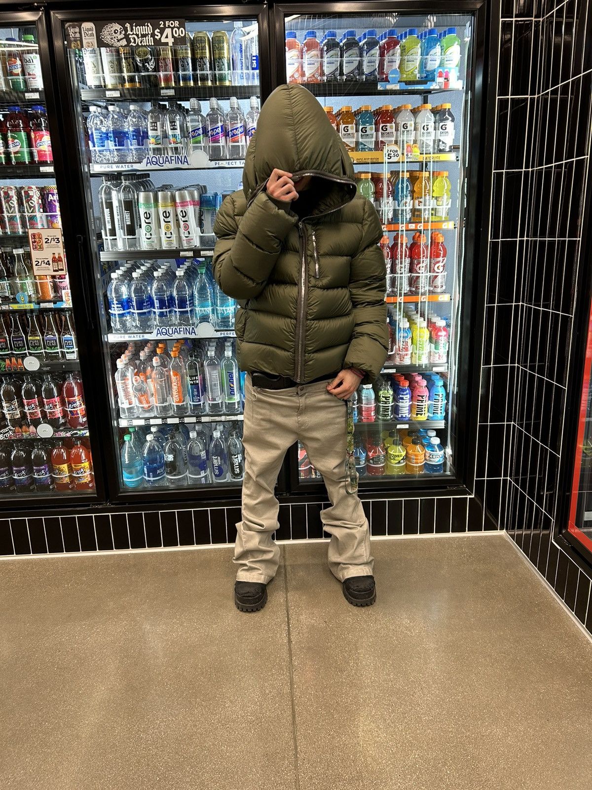Rick Owens × Rick Owens Drkshdw Rick Owen strobe 22 green puffer jacket Size US L / EU 52-54 / 3 - 8 Thumbnail