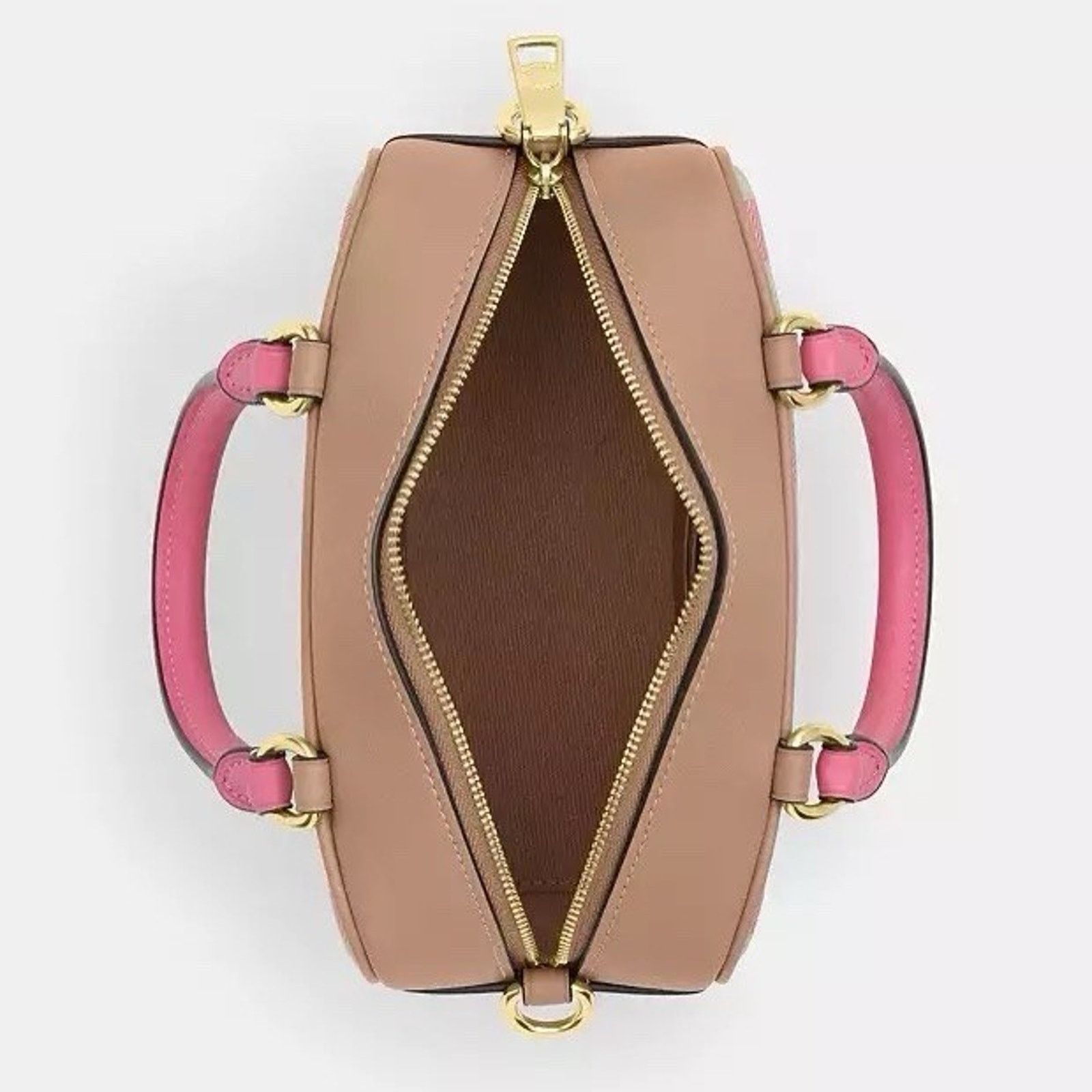 Coach NWT COACH Satchel Crossbody Bag With Plaid Gold/Pink cbi90 Size ONE SIZE - 5 Thumbnail