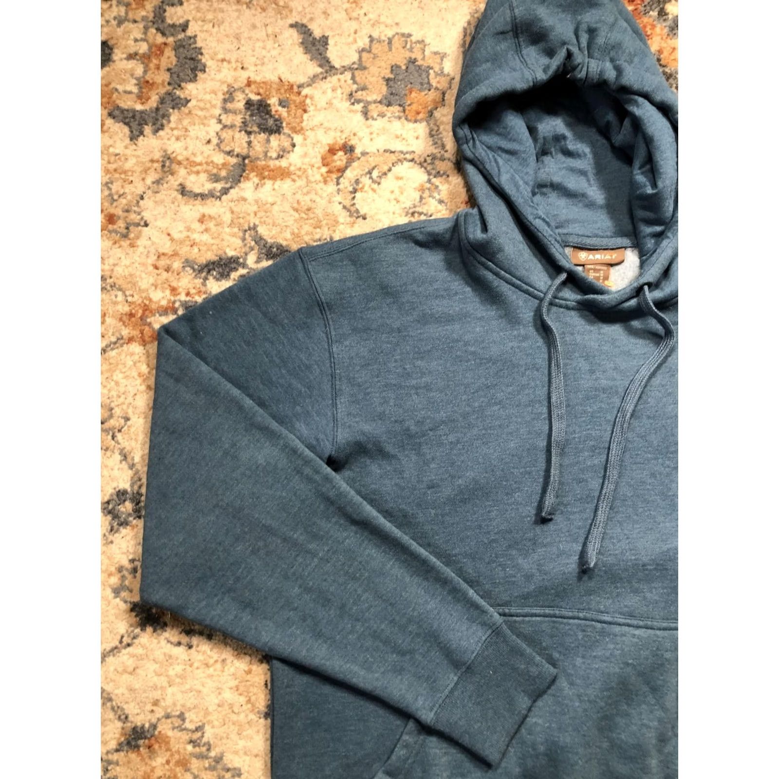 Ariat Ariat Hoodie Sweatshirt Mens M Blue Heather Fleece Lined Logo Sleeve Graphic Print Size US M / EU 48-50 / 2 - 3 Thumbnail