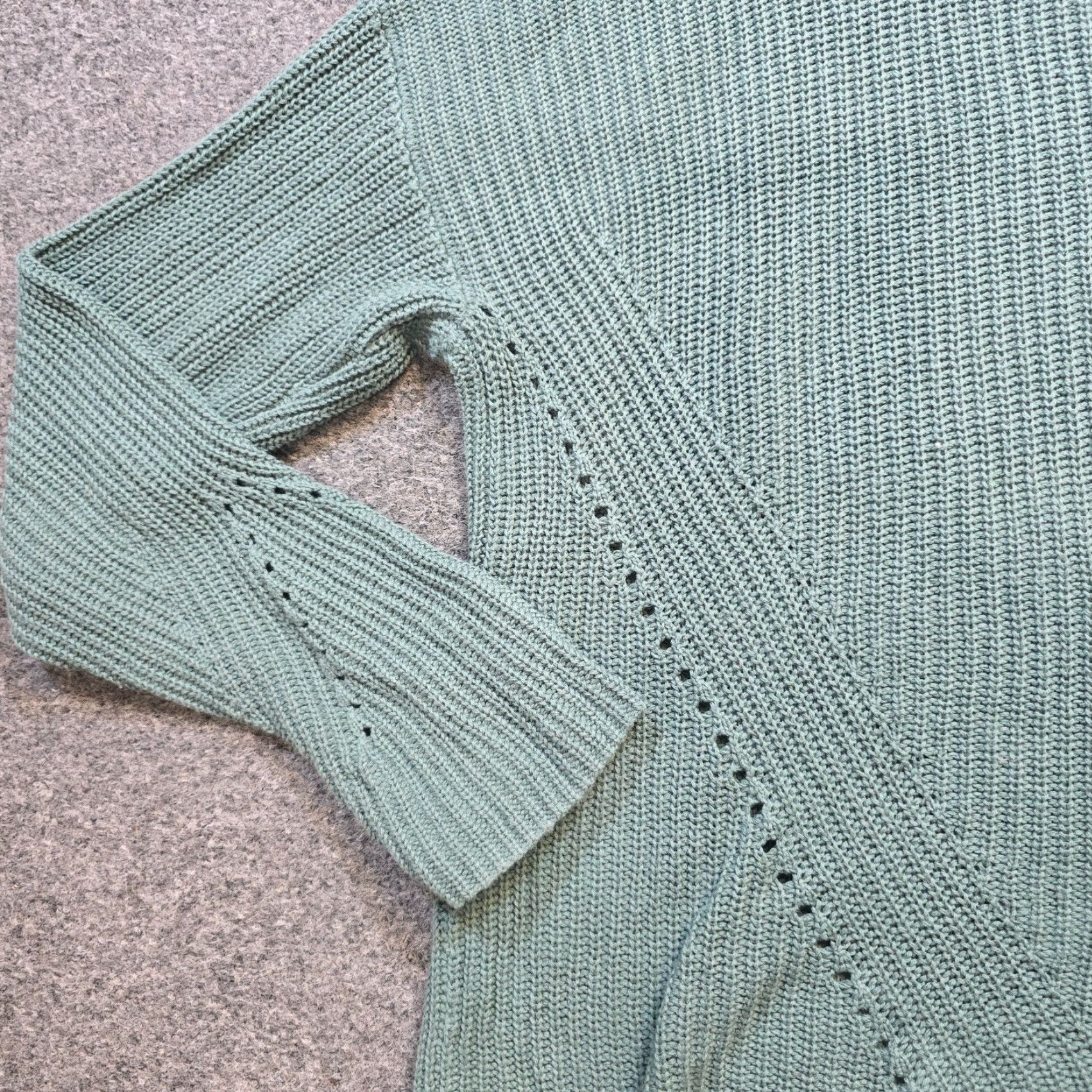 Lucky Brand Lucky Brand Sweater Women Size L Green Knit Lace Up Back Long Sleeve Casual Size L / US 10 / IT 46 - 4 Thumbnail