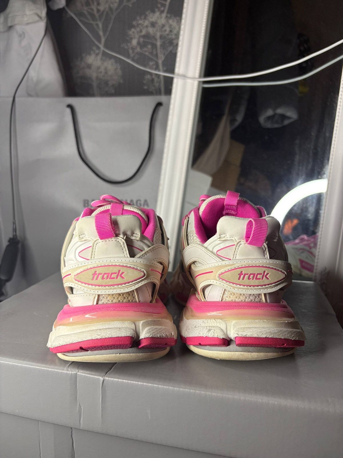 Balenciaga Balenciaga Track Sneakers – White / Fluorescent Pink Size US 7 / IT 37 - 8 Thumbnail