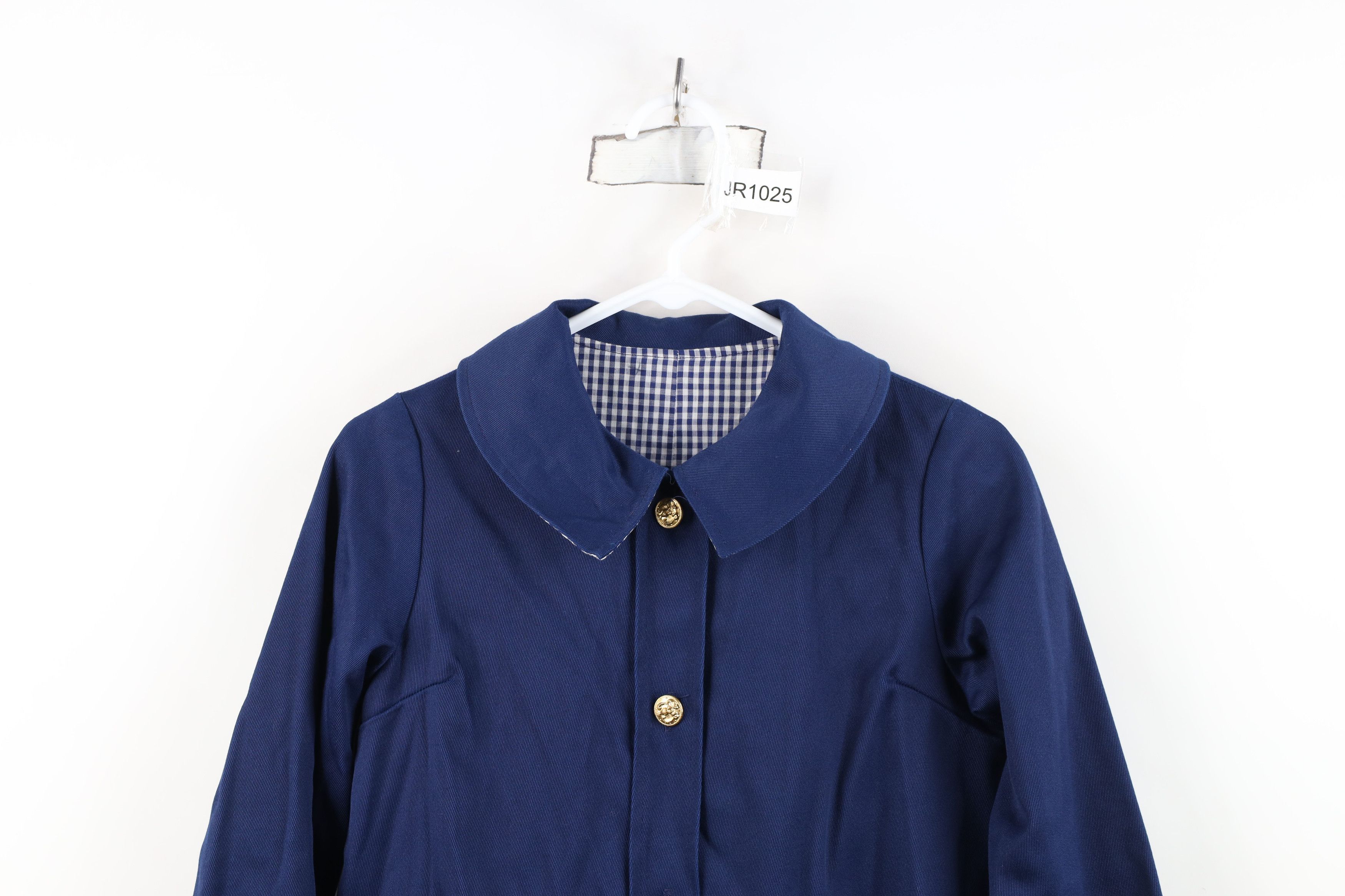 Vintage Vintage 50s Rockabilly Swing Coat Jacket Blue Plaid USA Size XL / US 12-14 / IT 48-50 - 2 Thumbnail
