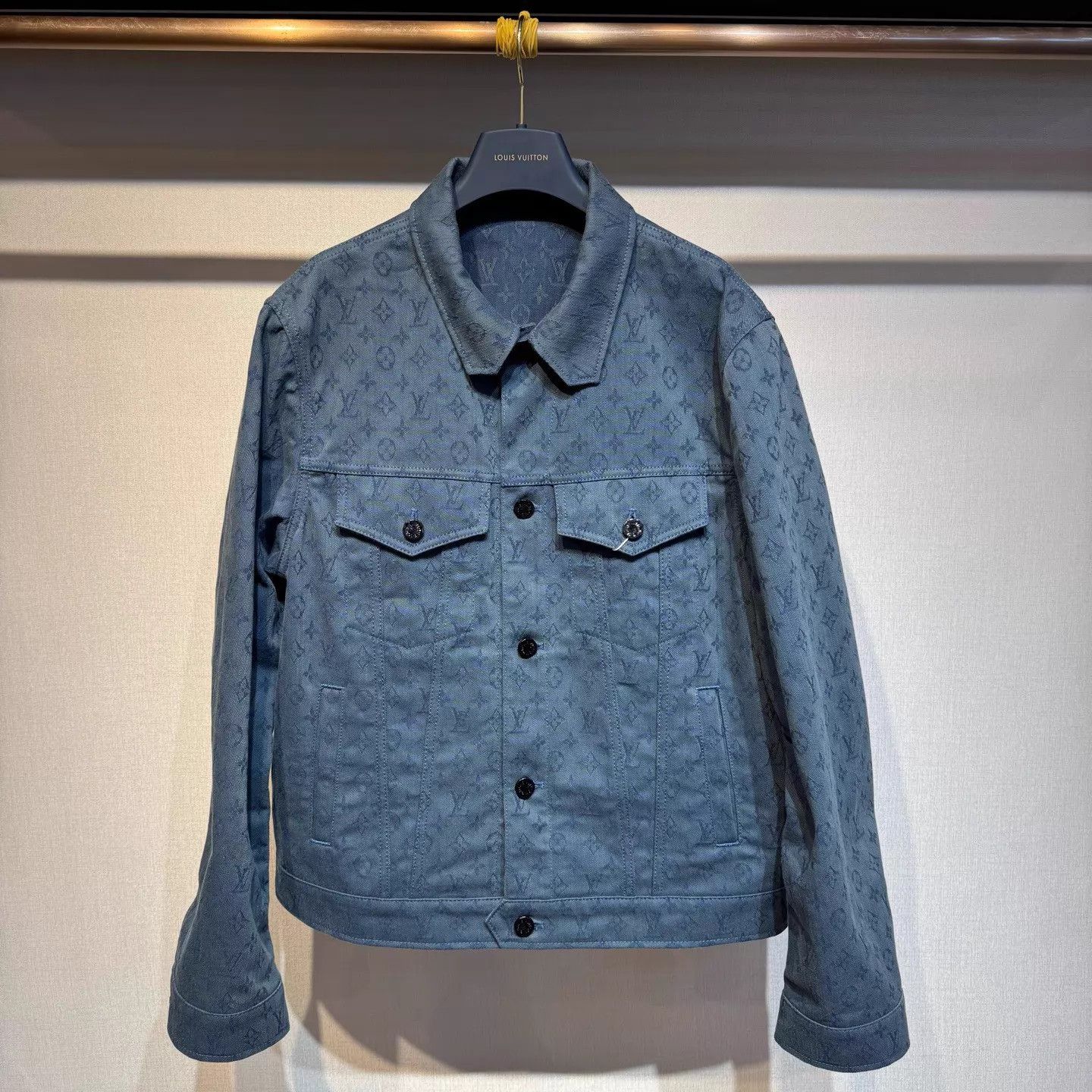 Louis Vuitton Louis Vuitton Blue Allover Print Denim Jacket Size 52 Size US L / EU 52-54 / 3 - 1 Thumbnail