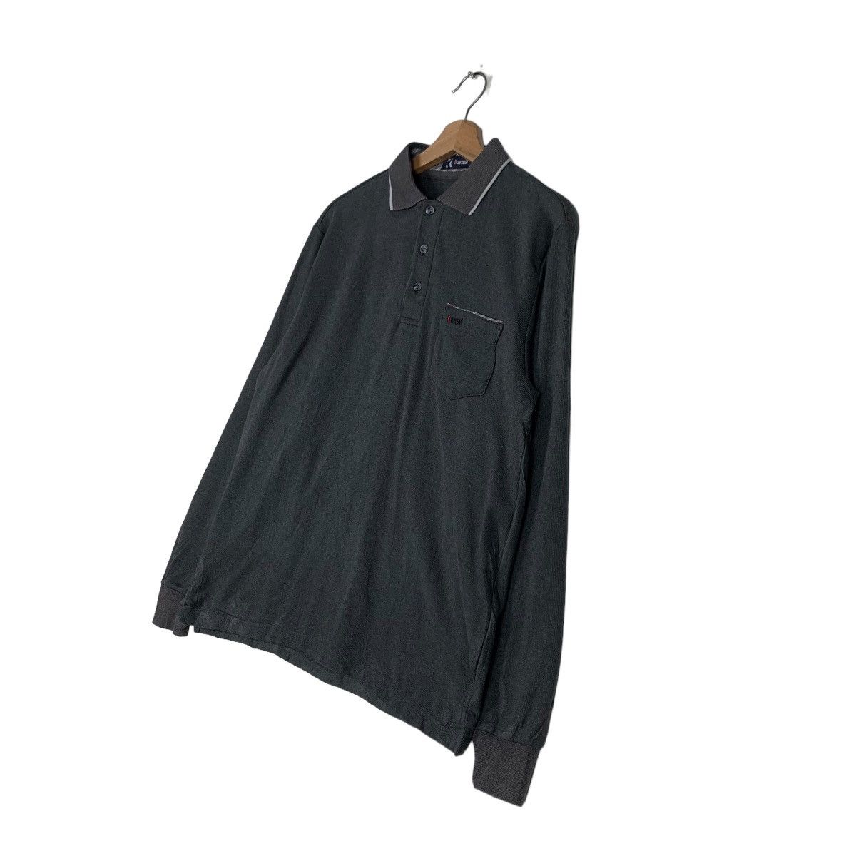 Japanese Brand KANSAI Single Pocket Long Sleeve Polo Shirt #0303-C14 Size US M / EU 48-50 / 2 - 2 Thumbnail