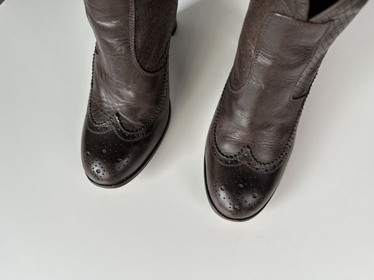 Belstaff BELSTAFF Agnes Vent Brown Leather Ankle Boots Perforated Size US 9 / IT 39 - 7 Thumbnail