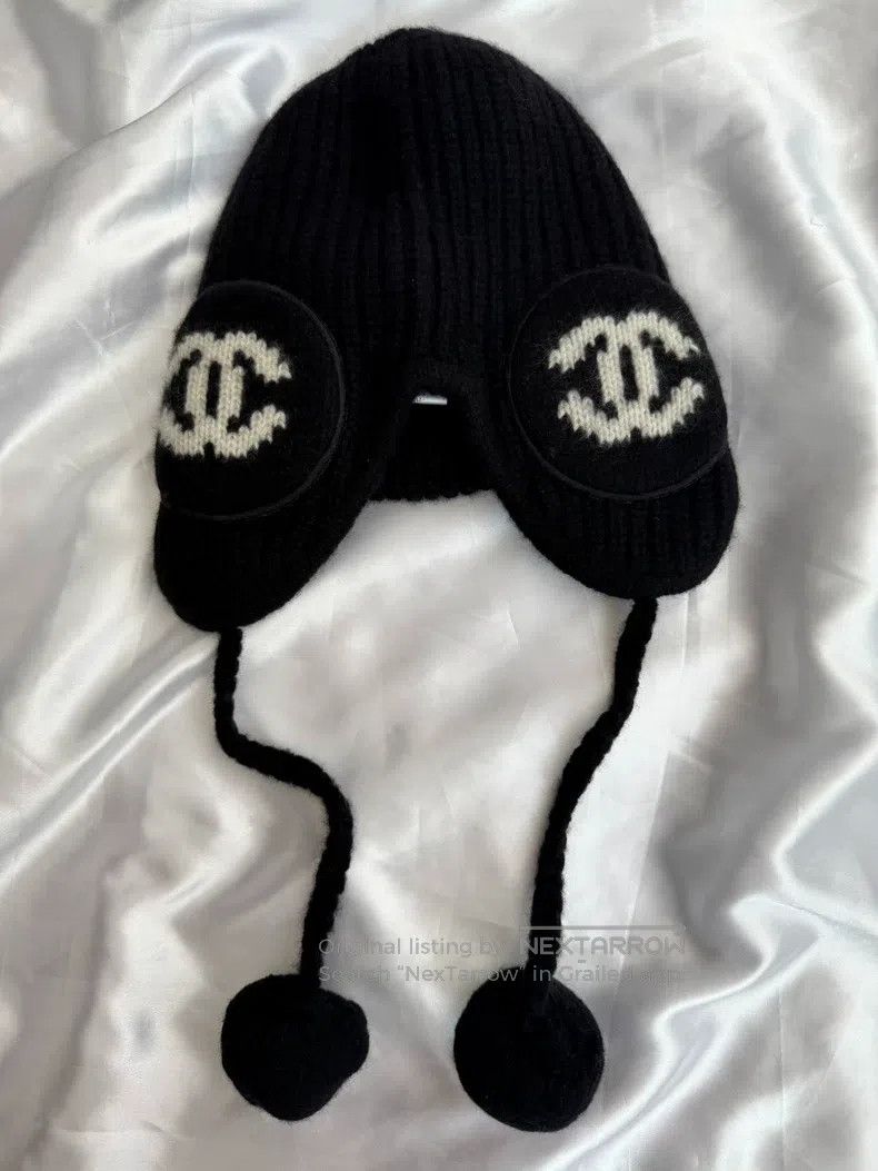 Chanel Chanel Black knitted thunder hat earmuffs Size ONE SIZE - 4 Thumbnail