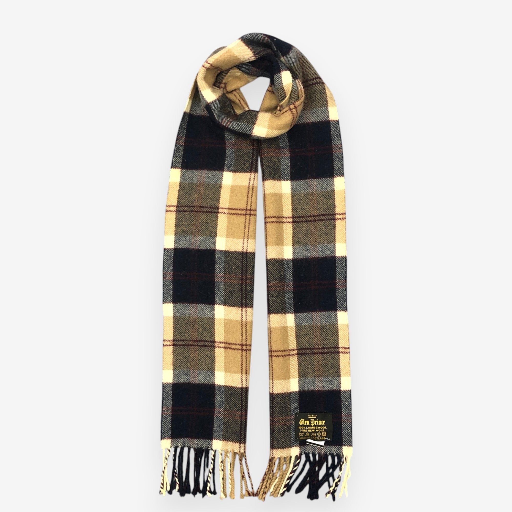 Japanese Brand Vintage Glen Prince Scarf Muffler Wool Plaid Winter Scarves Size ONE SIZE - 1 Thumbnail