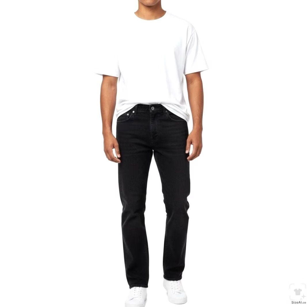 Levi's Levi's 505 Jeans Mens 42x32 Black Rinse Straight Regular Fit Denim Zip Fly Men's Jeans Black Rinse 42 W42 L32 Leather Patch Logo Five-Pocket Pocket Size US 42 / EU 58 - 4 Thumbnail