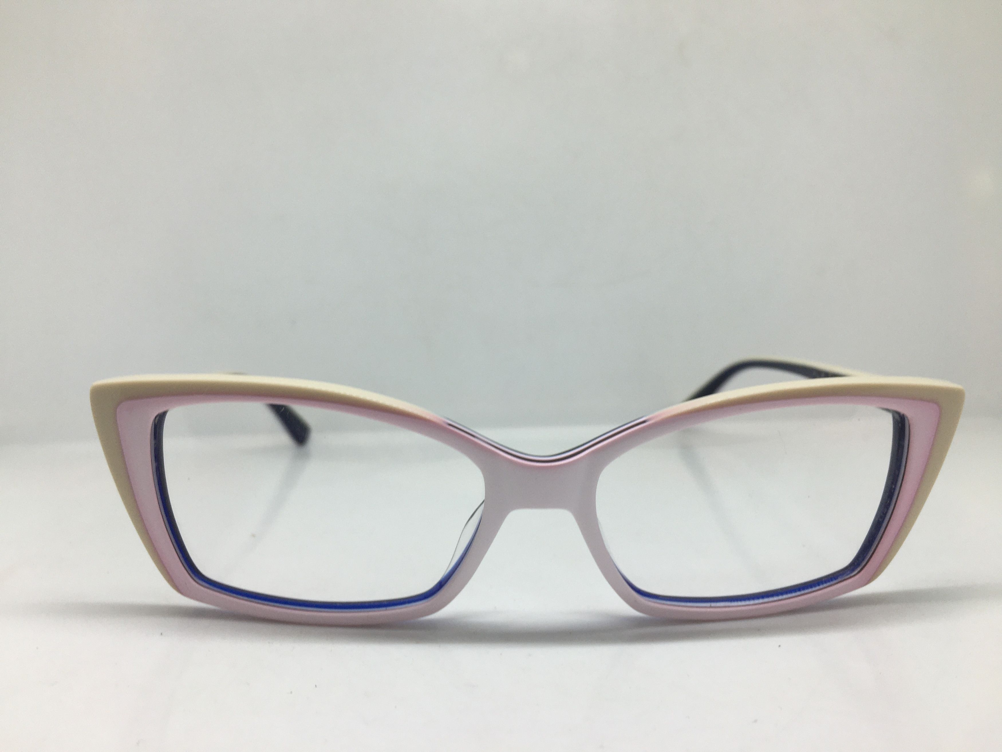 Betsey Johnson Betsey Johnson White Pink Purple Cat Eye Eyeglasses Size ONE SIZE - 1 Thumbnail