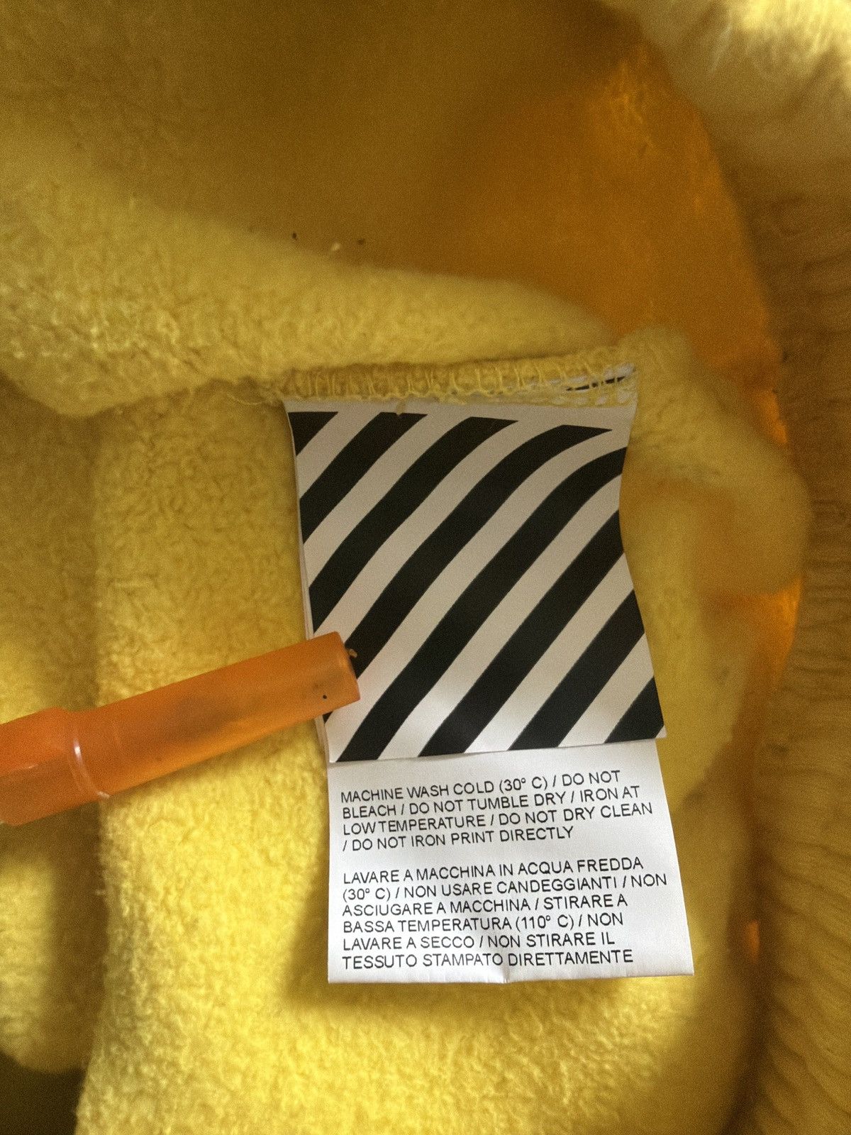 Off-White Off-White c/o Virgil Abloh 2018 Hands Hoodie - Yellow Size US S / EU 44-46 / 1 - 11 Thumbnail