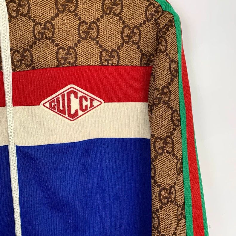 Gucci Gucci Color-blocked old flower zipper school uniform jacket Size US XS / EU 42 / 0 - 4 Thumbnail