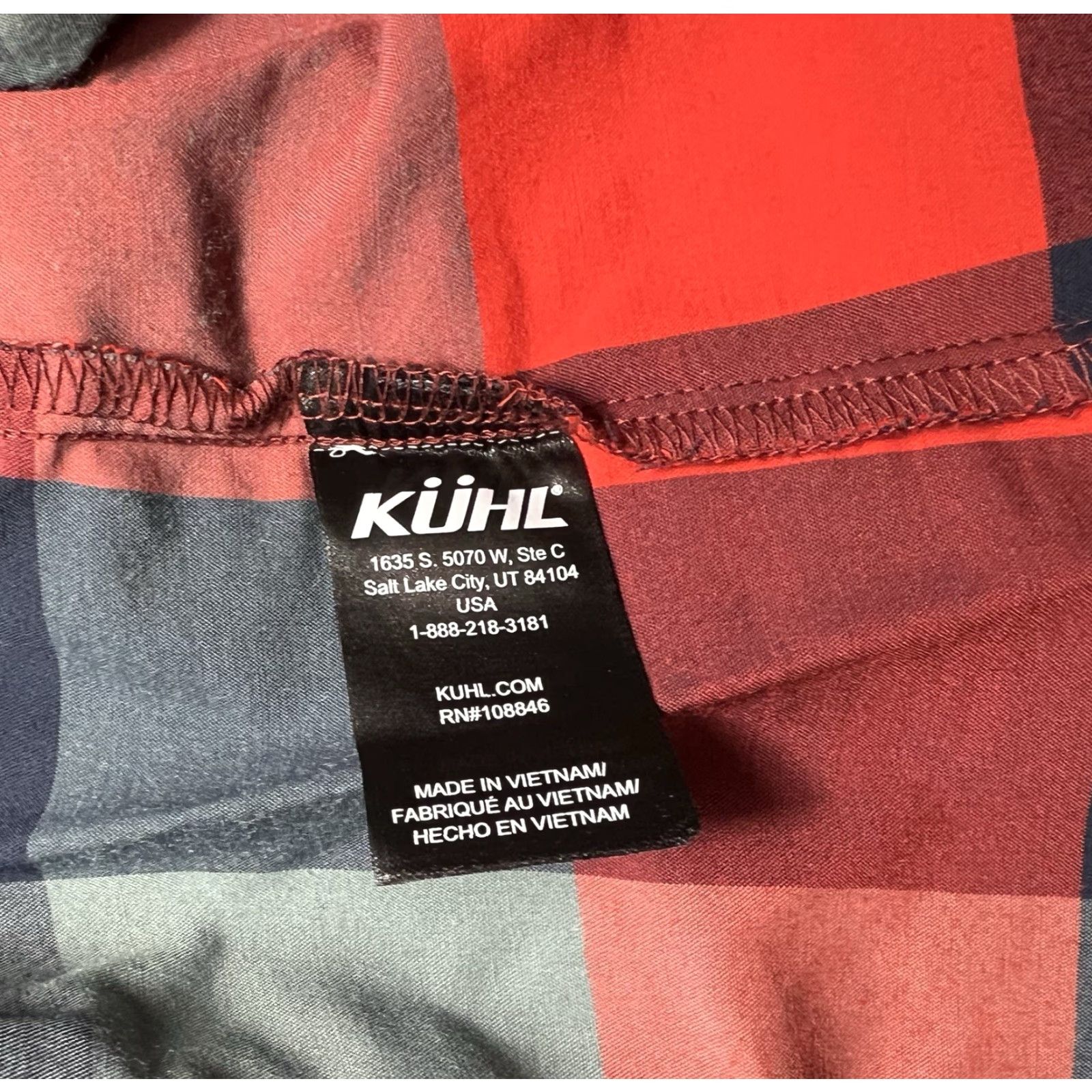 Vintage Kuhl Shirt Mens Blue Plaid Tapered Short Sleeve Button Up M/L Read Size US L / EU 52-54 / 3 - 5 Thumbnail