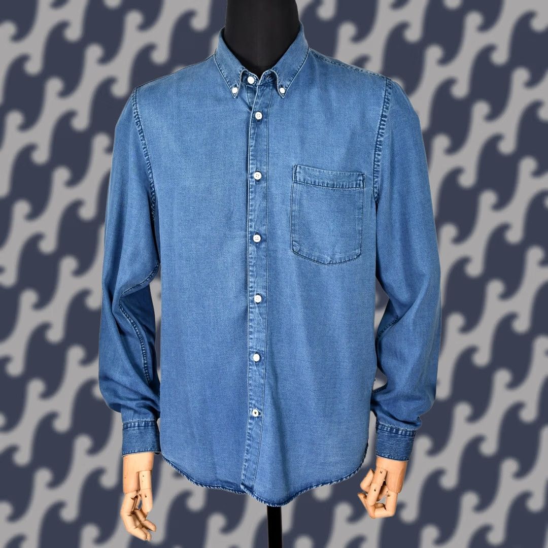 NN07 NN07 Falk Denim Look Shirt Indigo Tencel Slim Fit Men's XL NN07 Shirt Denim Indigo Slim Fit XL Men Casual Button-Up Size US XL / EU 56 / 4 - 1 Thumbnail