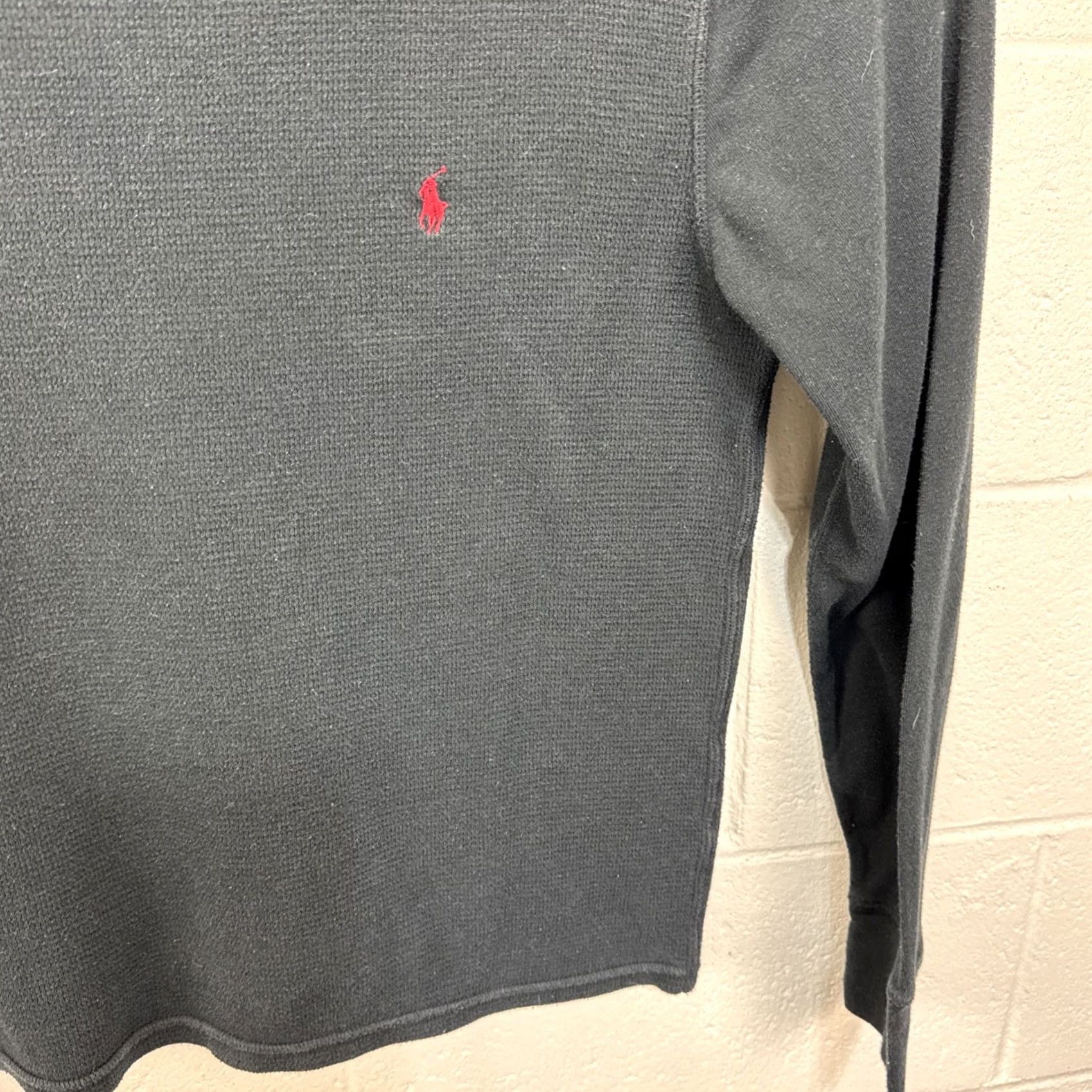 Polo Ralph Lauren Polo Ralph Lauren Thermal Shirt Women’s Large Black Waffle Knit Long Sleeve Tee Size L / US 10 / IT 46 - 7 Thumbnail
