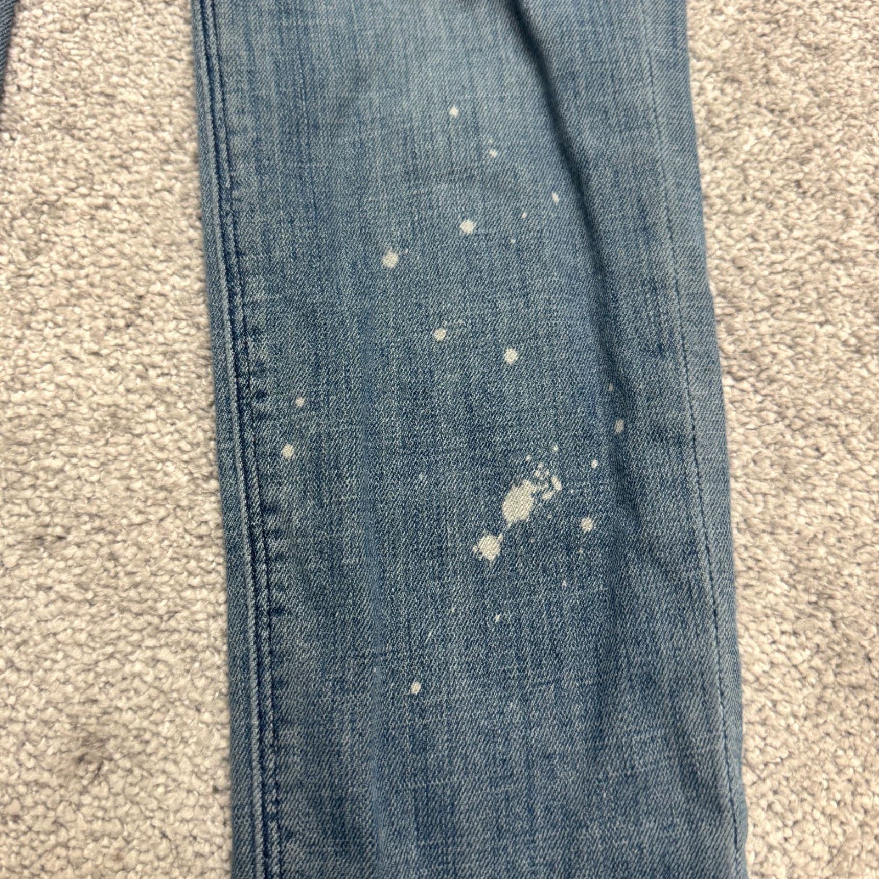 Hudson HUDSON Jeans Low Rise Skinny Denim - Women - 24 - Blue Paint Splatter - Stretch - 5-Pocket - Casual City Streetwear Size 42" / US 20 - 5 Thumbnail