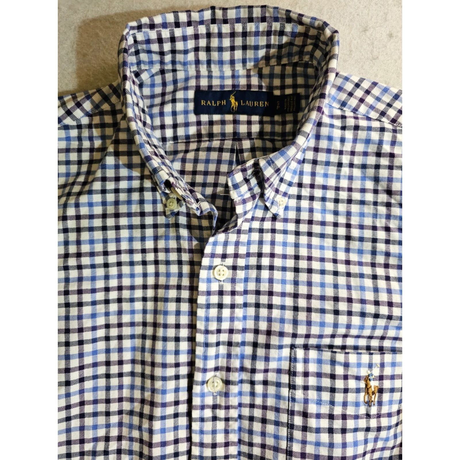 Ralph Lauren Ralph Lauren NWTs Classic Oxford Button-up Shirt Blue Purple Check Mens Sm Size US S / EU 44-46 / 1 - 3 Thumbnail