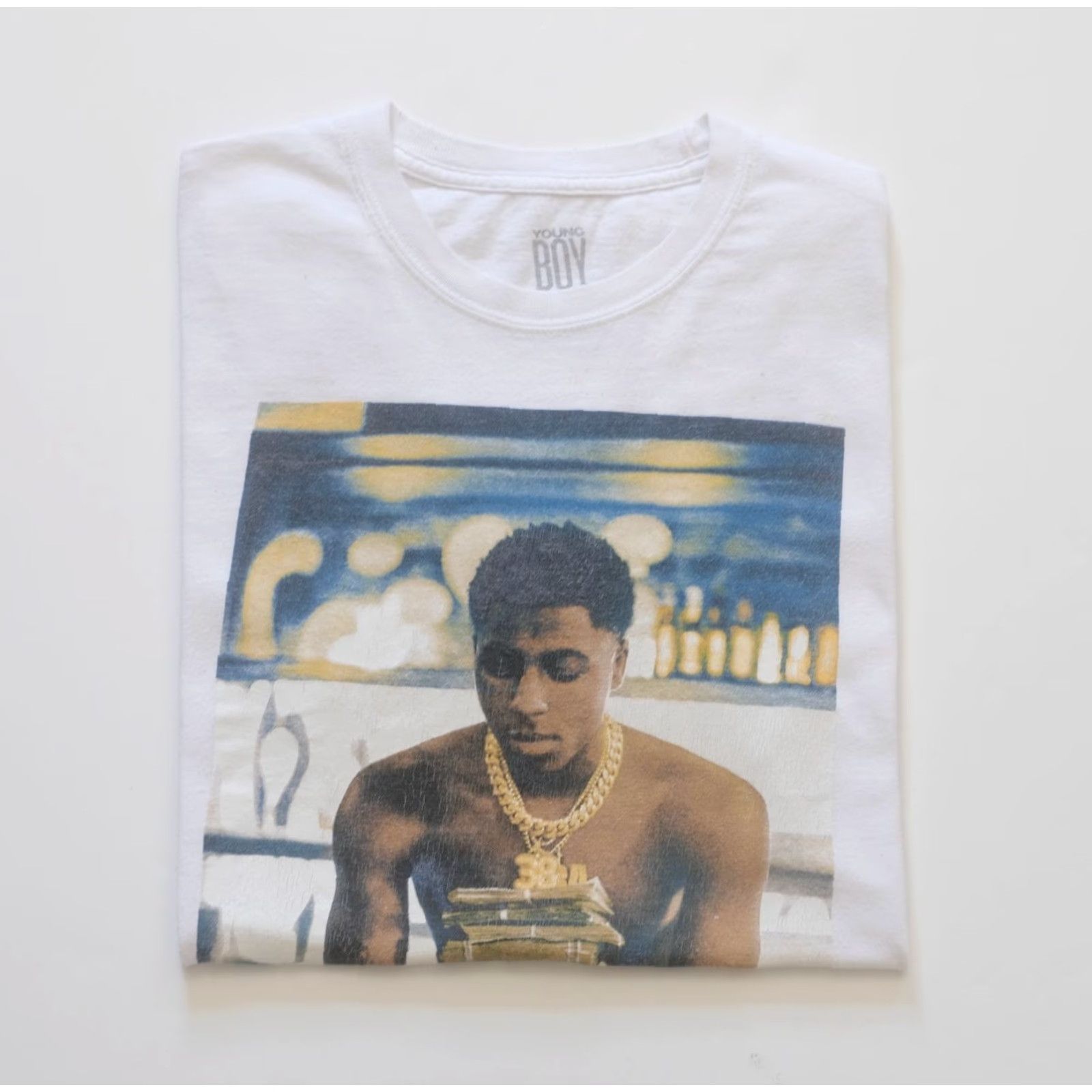 NBA VINTAGE NBA YOUNG BOY MUSIC RAP TEE VTG Y2K HIP HOP 100% COTTON WHITE T SHIRT MEN SZ S Size US S / EU 44-46 / 1 - 5 Thumbnail