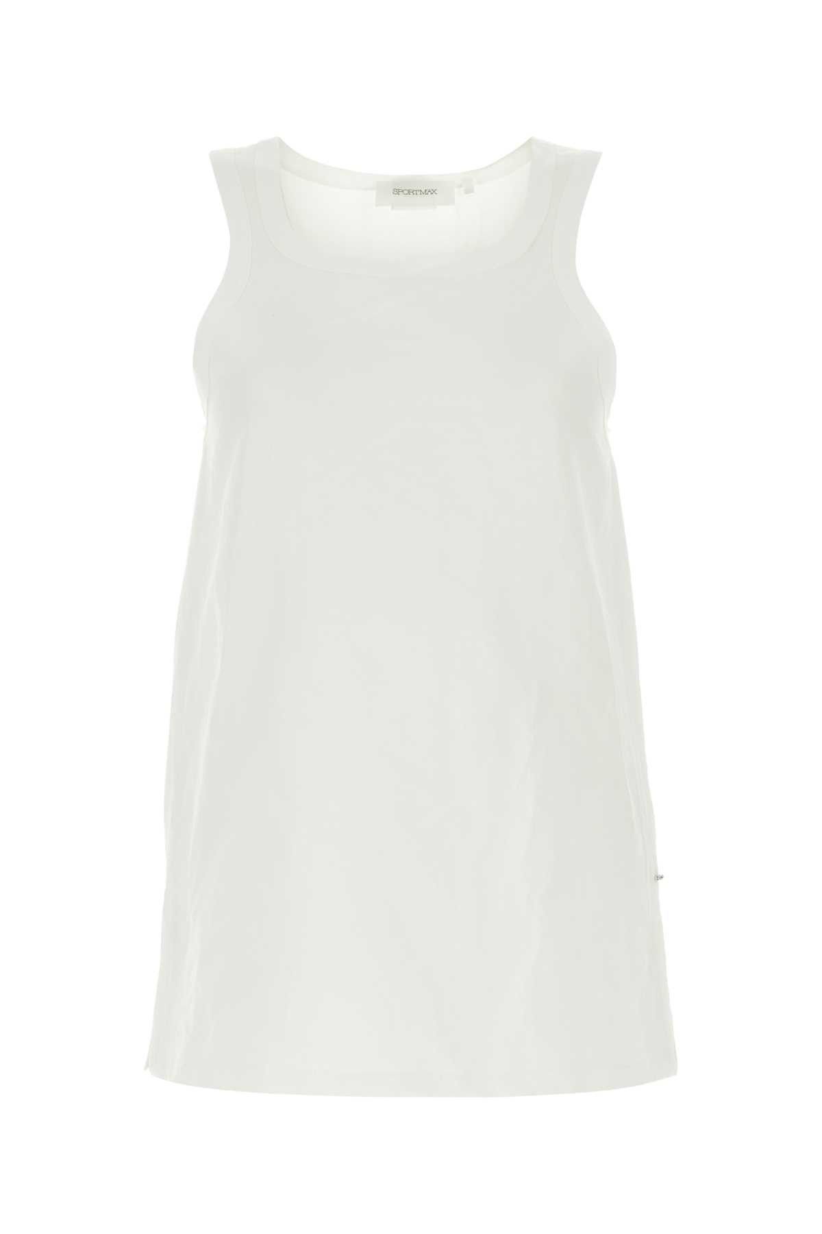 image of Sportmax White Cotton Blend Supreme Tank Top, Women's (Size Medium)