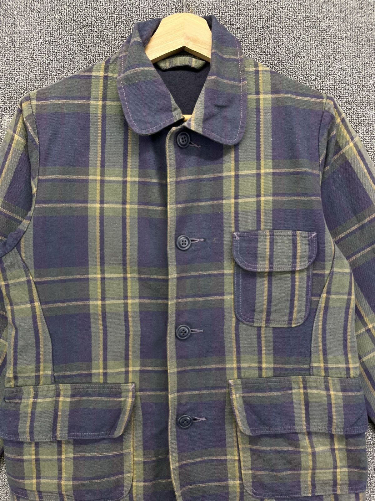45rpm Vintage 90s 45Rpm Rare Shadow Plaid Button Up Jacket Size M / US 6-8 / IT 42-44 - 5 Thumbnail