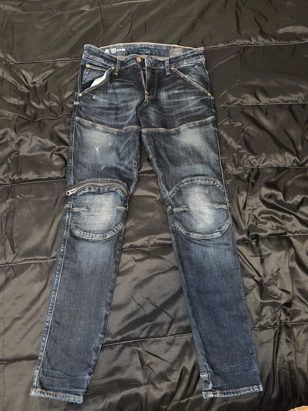 image of Gstar Blue 5620 Skinny 3D Zip Knee Jeans, Men's (Size 32)
