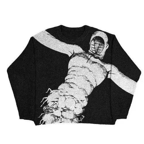 Aran Isles Knitwear New hip-hop streetweat knitted abstract portrait Size US M / EU 48-50 / 2 - 1 Thumbnail