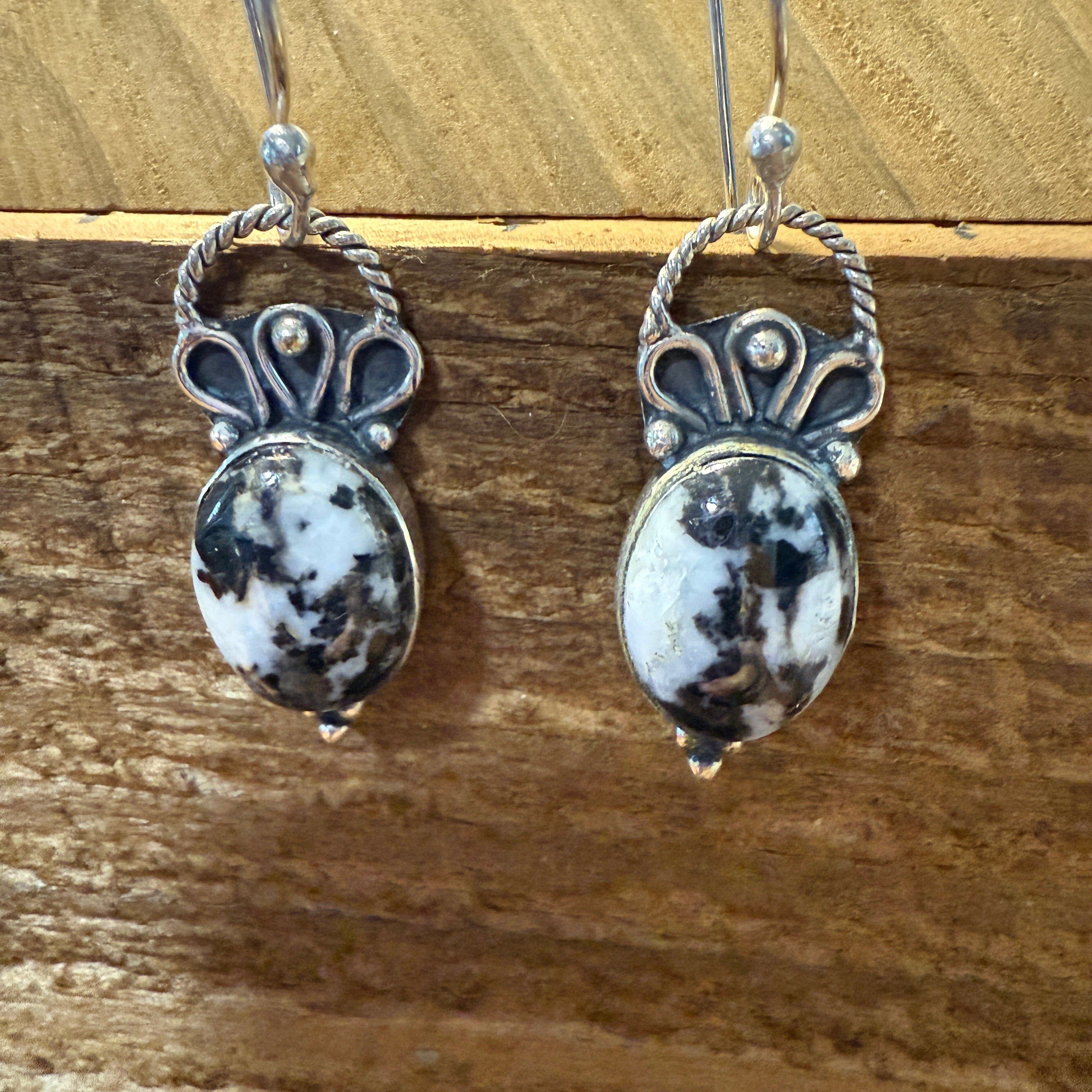 Other White Buffalo Dahlia Turquoise Sterling Silver Earrings Size ONE SIZE - 2 Thumbnail