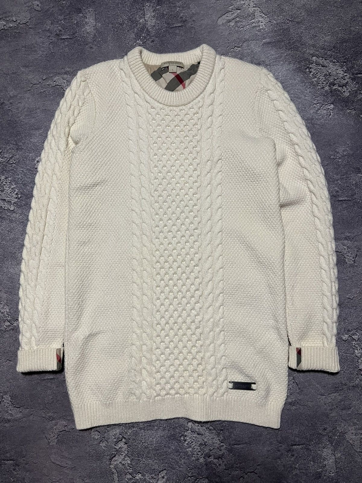 Burberry Burberry Brit Heavy Knit Nova Check Sweater Wool/Cashmere Size S / US 4 / IT 40 - 1 Thumbnail