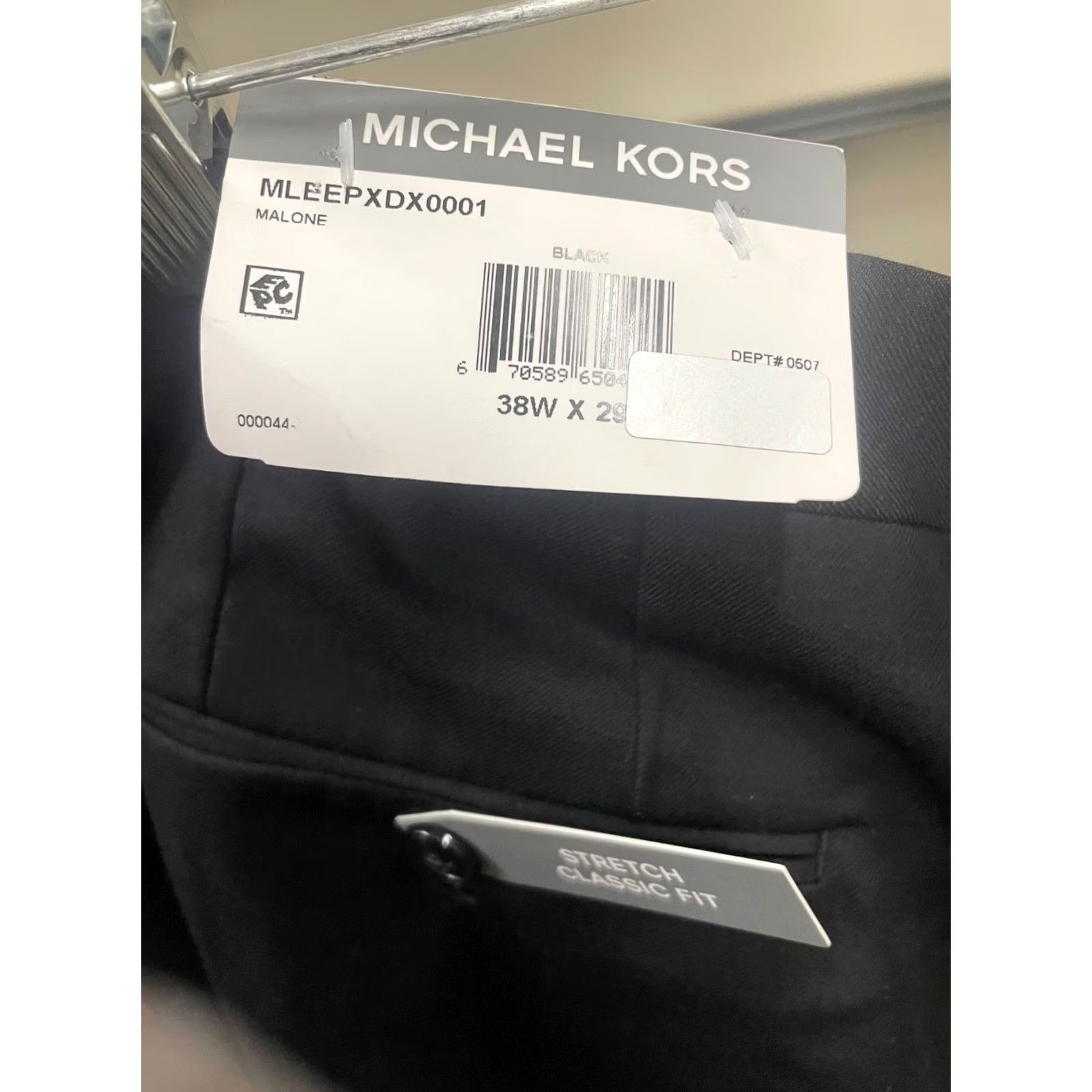 Michael Kors Michael Kors Men Classic Fit Wool Blend Stretch Solid Suit Pants Black 38x29 Size Regular Men/Coverage Size 38R - 4 Thumbnail