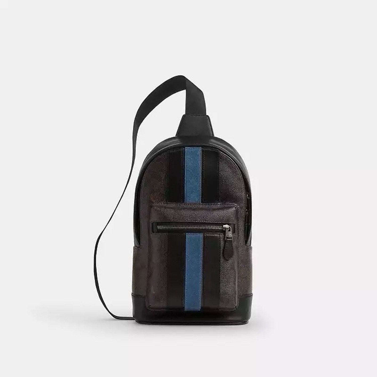 Coach NWT Coach West Pack Varsity Stripe Blue Sling Bag CDC53 Size ONE SIZE - 6 Thumbnail