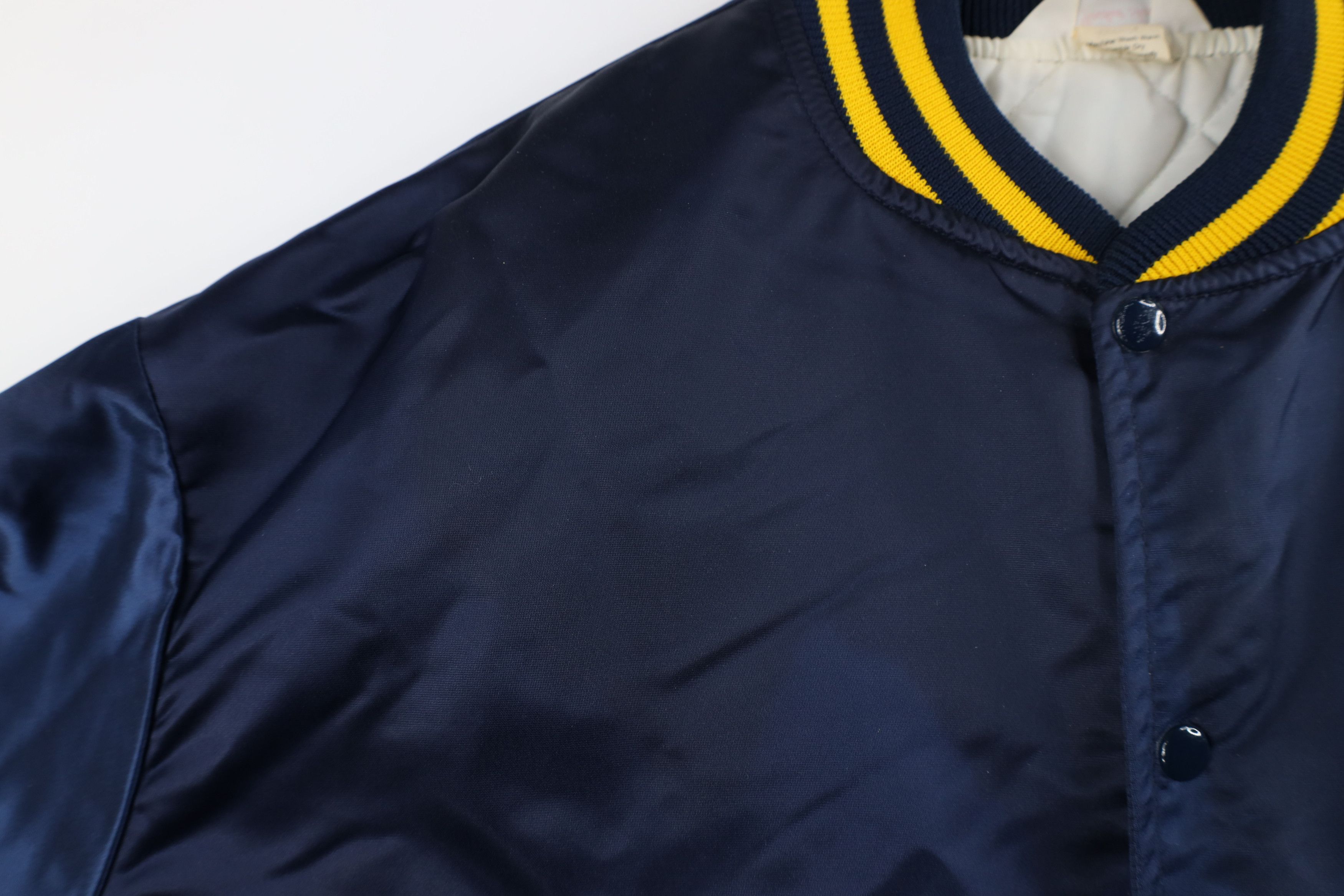 Vintage Vintage 70s 80s West Virginia Satin Bomber Jacket Blue USA Size US XXL / EU 58 / 5 - 6 Thumbnail