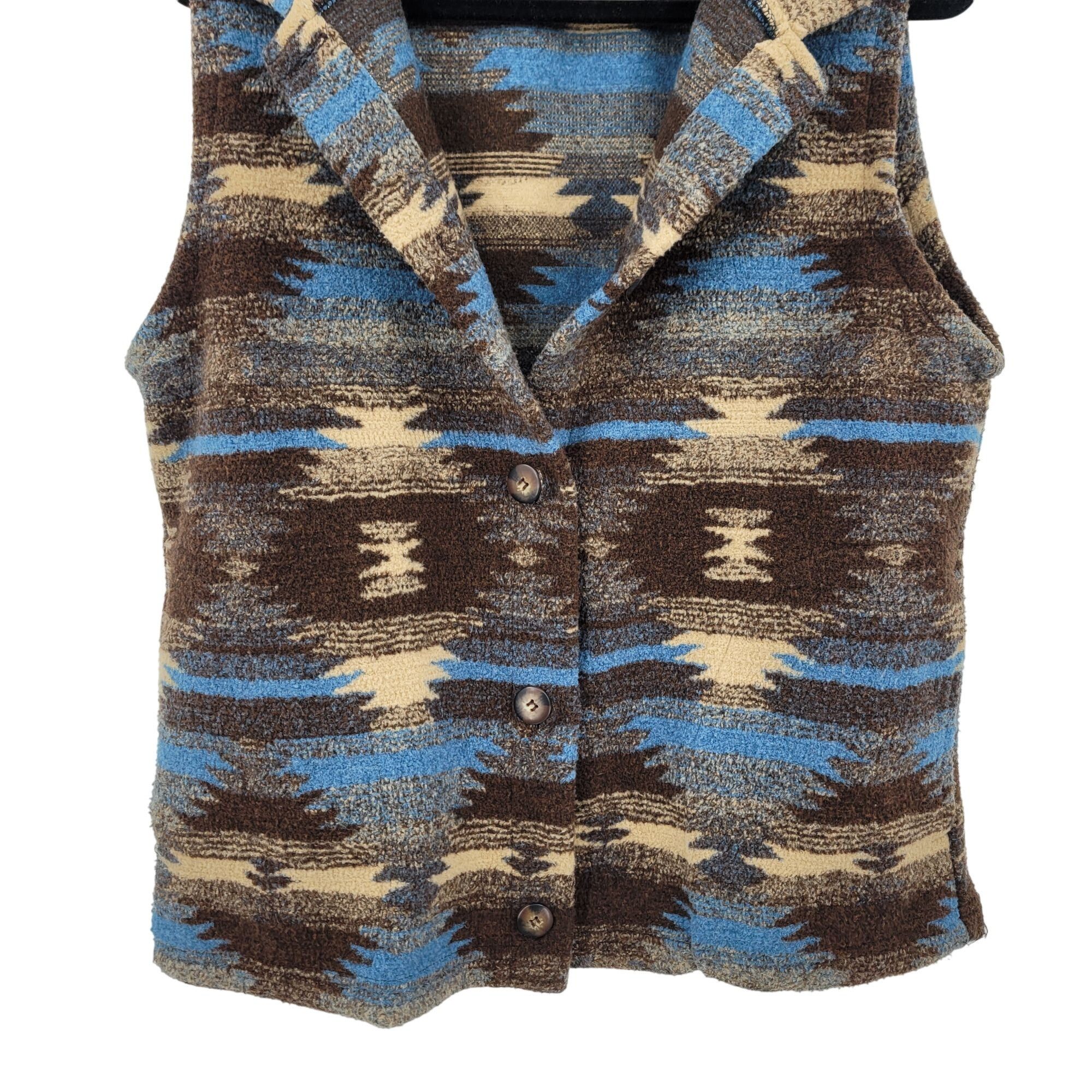 Vintage Vtg Bear Ridge Southwestern Teddy Bear Vest Sz L Brown Blue Size L / US 10 / IT 46 - 5 Thumbnail