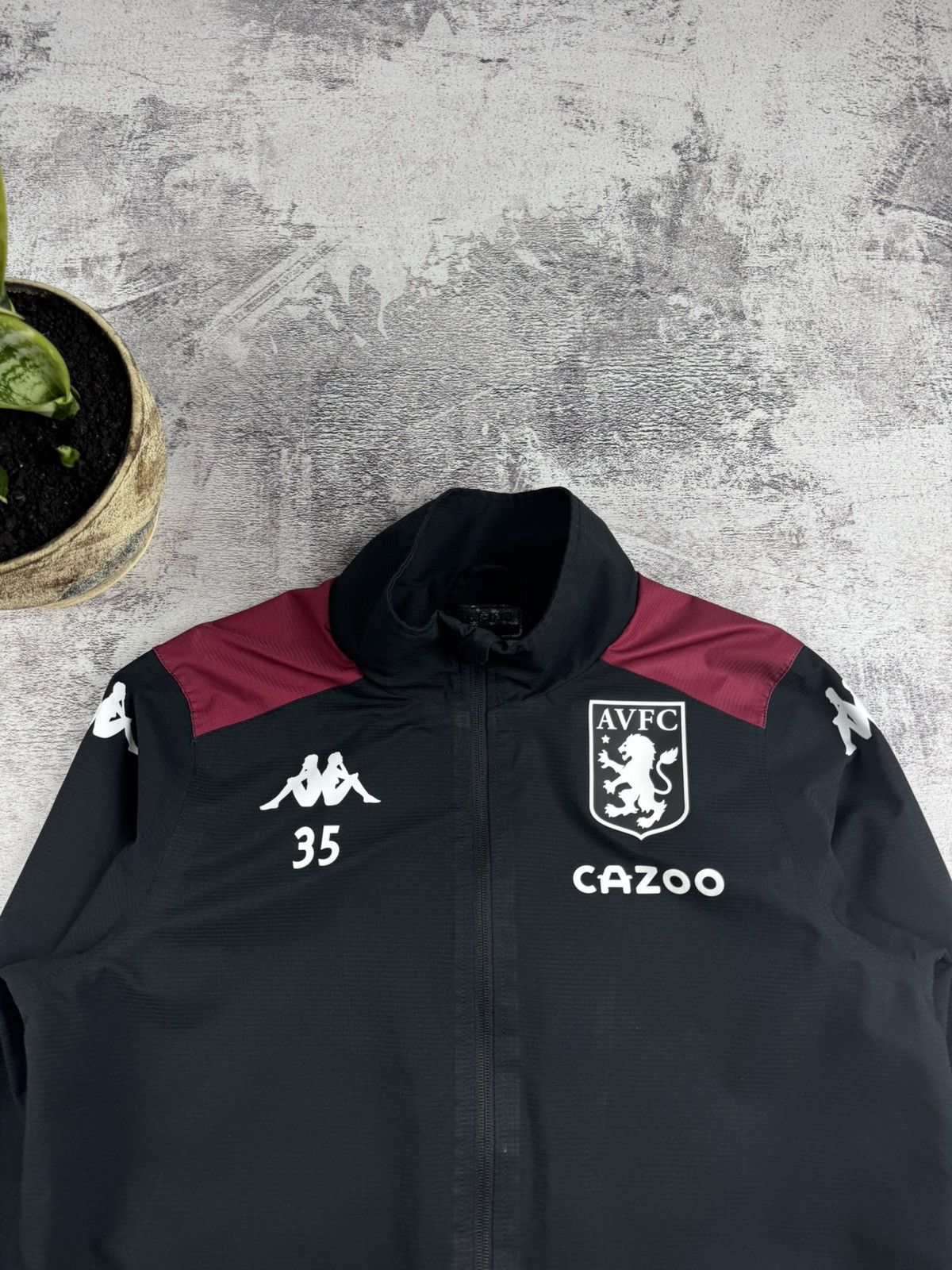 Kappa Aston Villa #35 Player Issue Match Worn Soccer Light Track Jacket Windbreaker Size US S / EU 44-46 / 1 - 5 Thumbnail