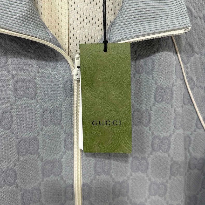 Gucci Gray Embossed ZipUp Jacket by Gucci-2505 Size L / US 10 / IT 46 - 7 Thumbnail