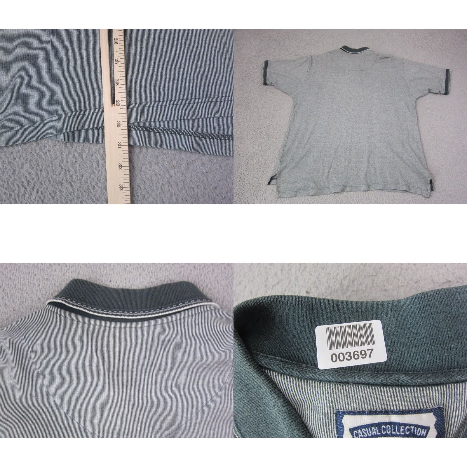 John Deere VINTAGE John Deere Polo Shirt Mens Large Green Classic Pinstriped 90s Golf Lee Size US L / EU 52-54 / 3 - 8 Thumbnail