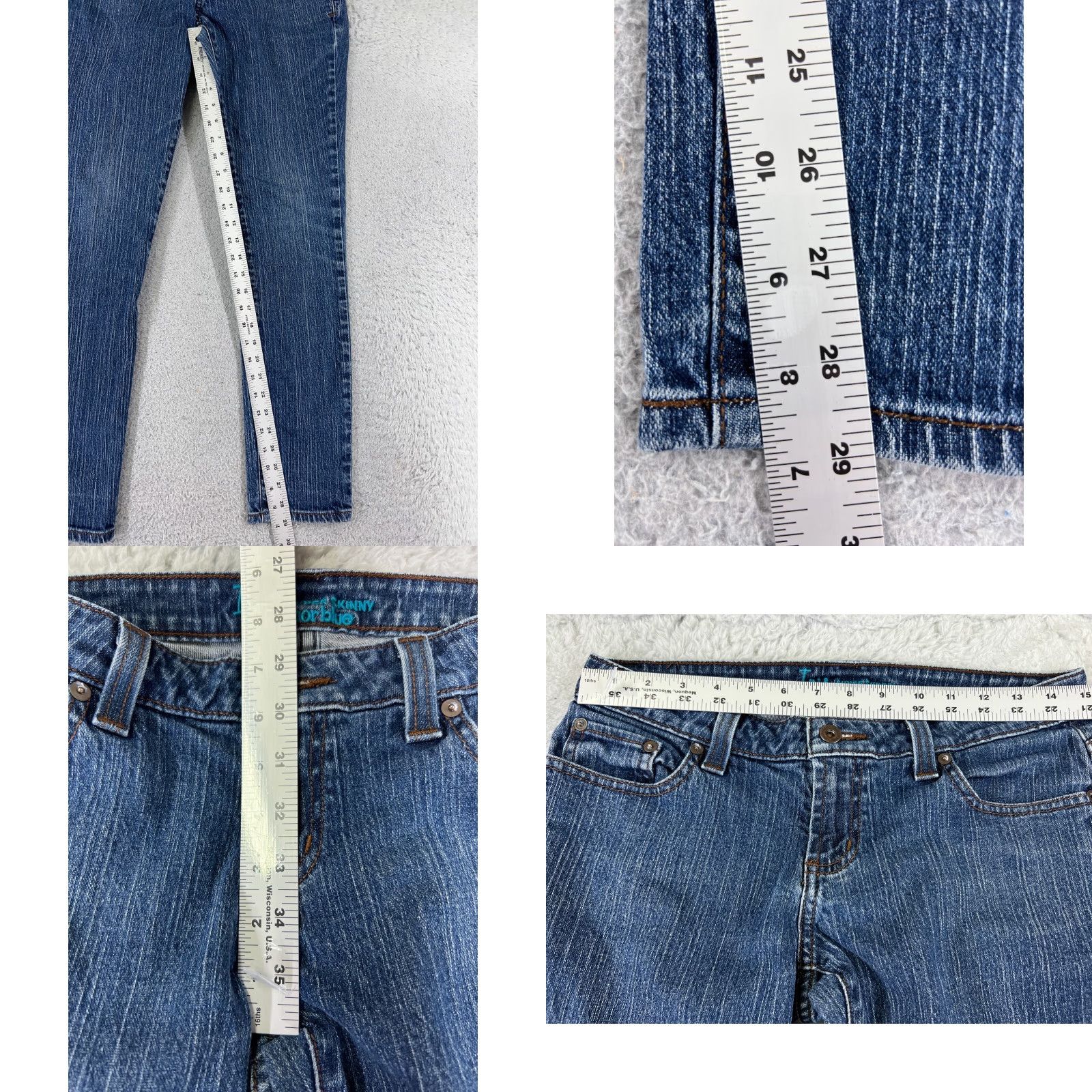 Anchor Blue VINTAGE Anchor Blue Women's Skinny Jeans 29x29 Low Rise Denim Stretch Ankle Zip Casual Blue Women's Pant Size 30" / US 8 / IT 44 - 8 Thumbnail