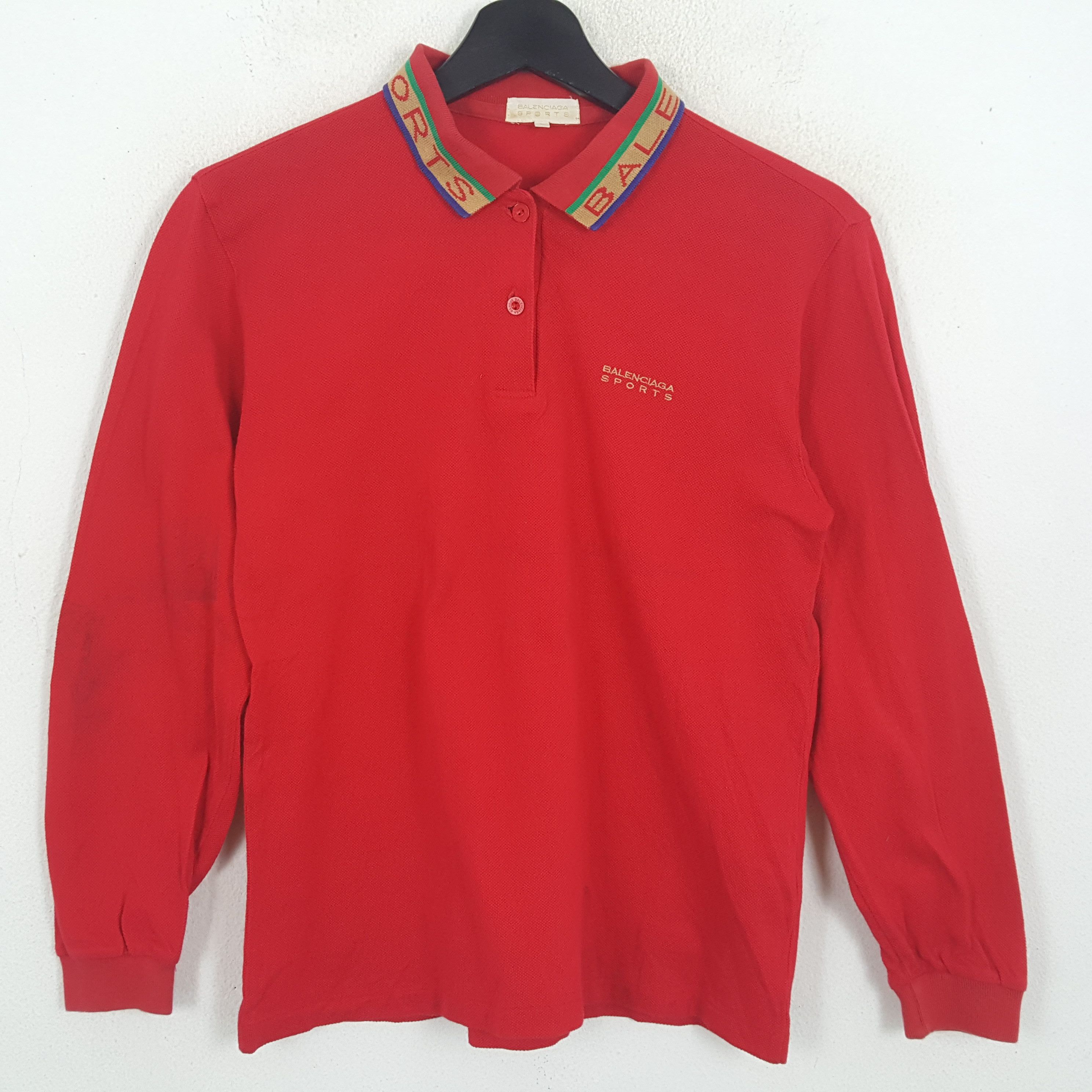 Balenciaga Sports Collar Rare Design Long Sleeve Polos